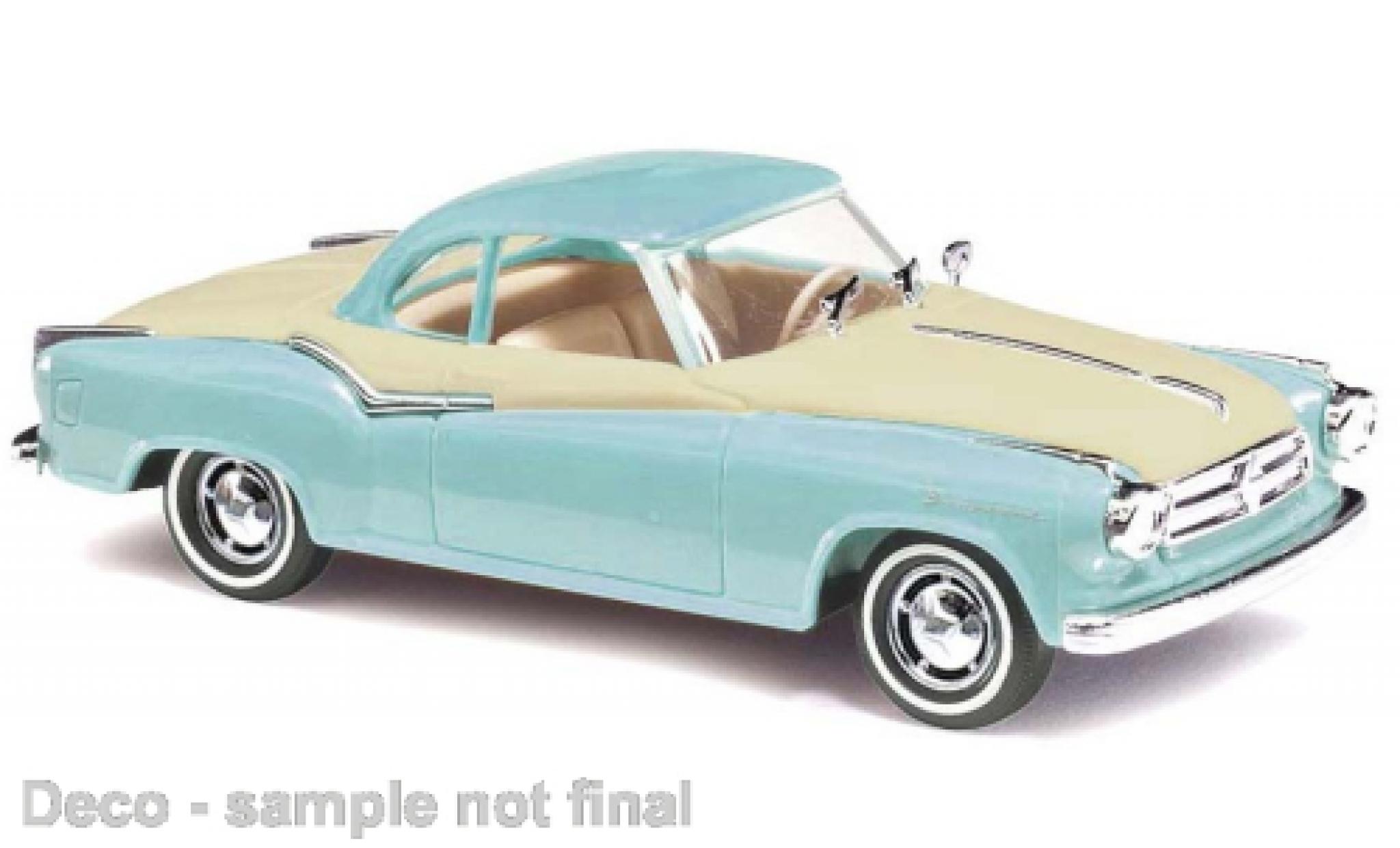 Borgward Isabella 1/87 Busch Coupe blauw clair/beige clair modelauto