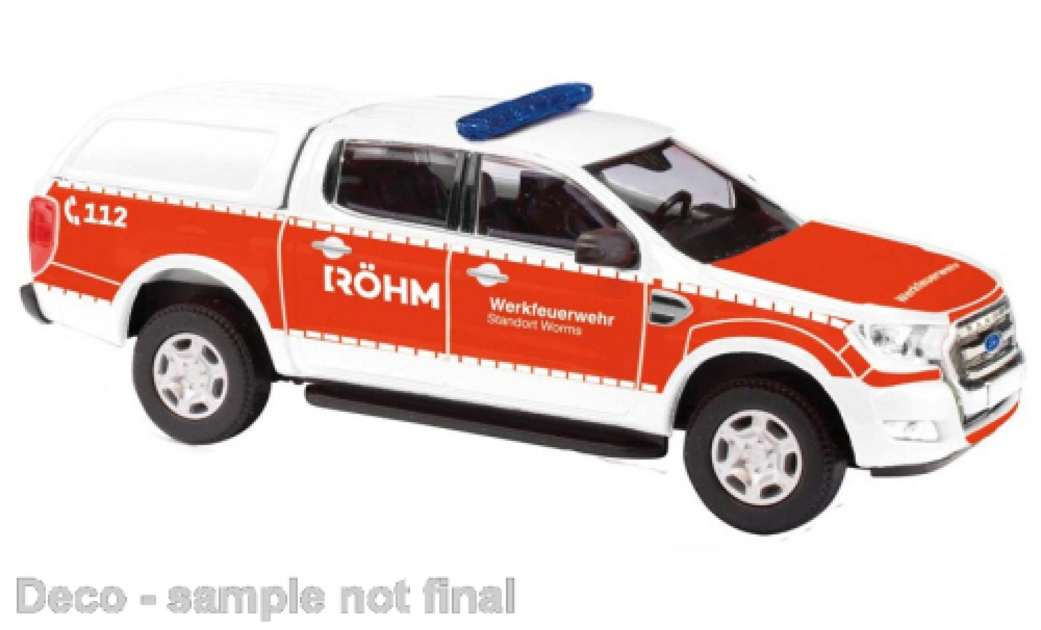 Ford Ranger 1/87 Busch Werkfeuerwehr R&ouml;hm modelauto
