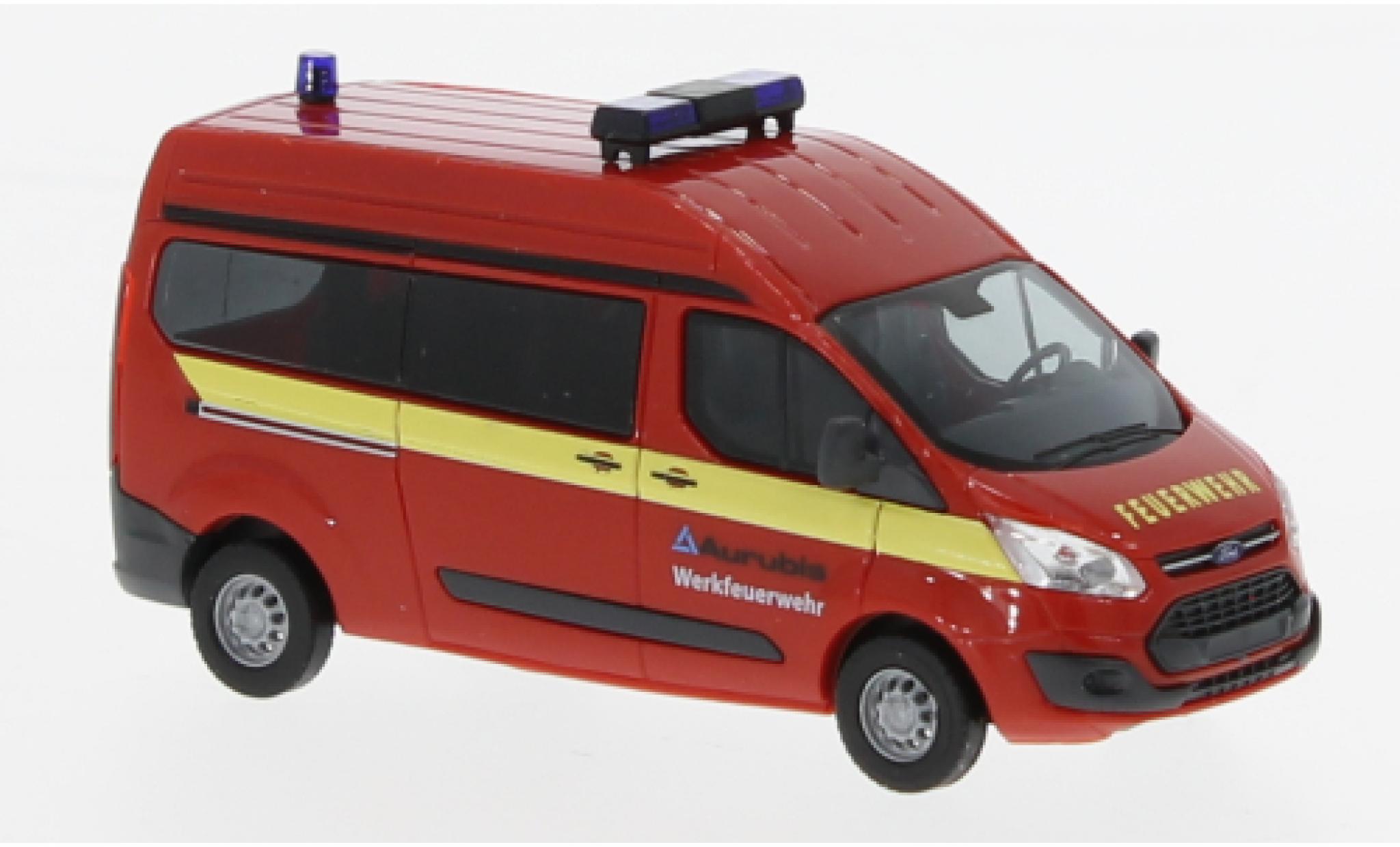 Ford Transit 1/87 Busch Douane bus toit sur&eacute;lev&eacute; Werkfeuerwehr Aurubis 2012 modelauto