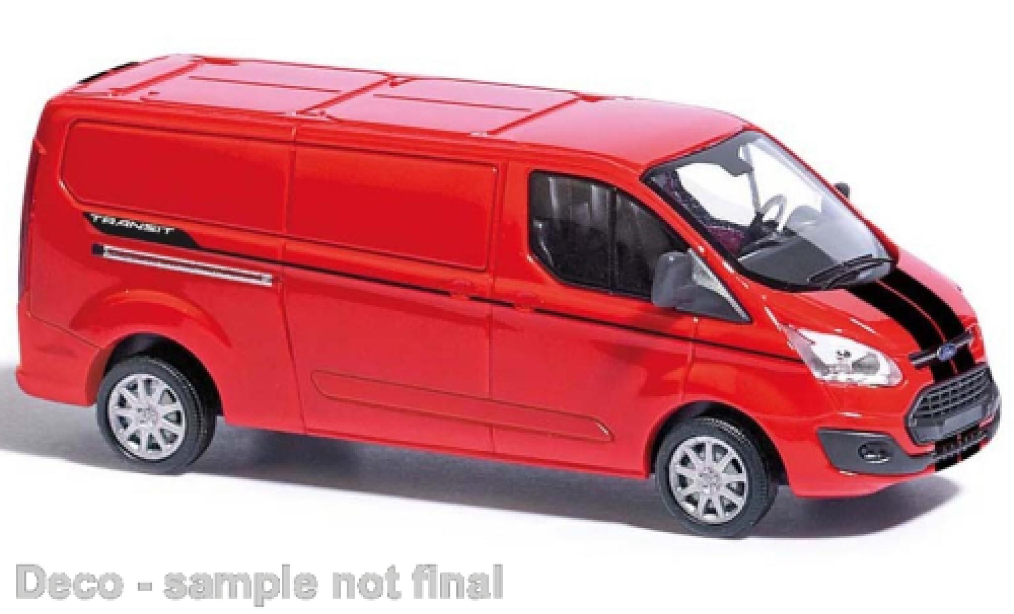 Ford Transit 1/87 Busch Douane Sport rood/zwart modelauto