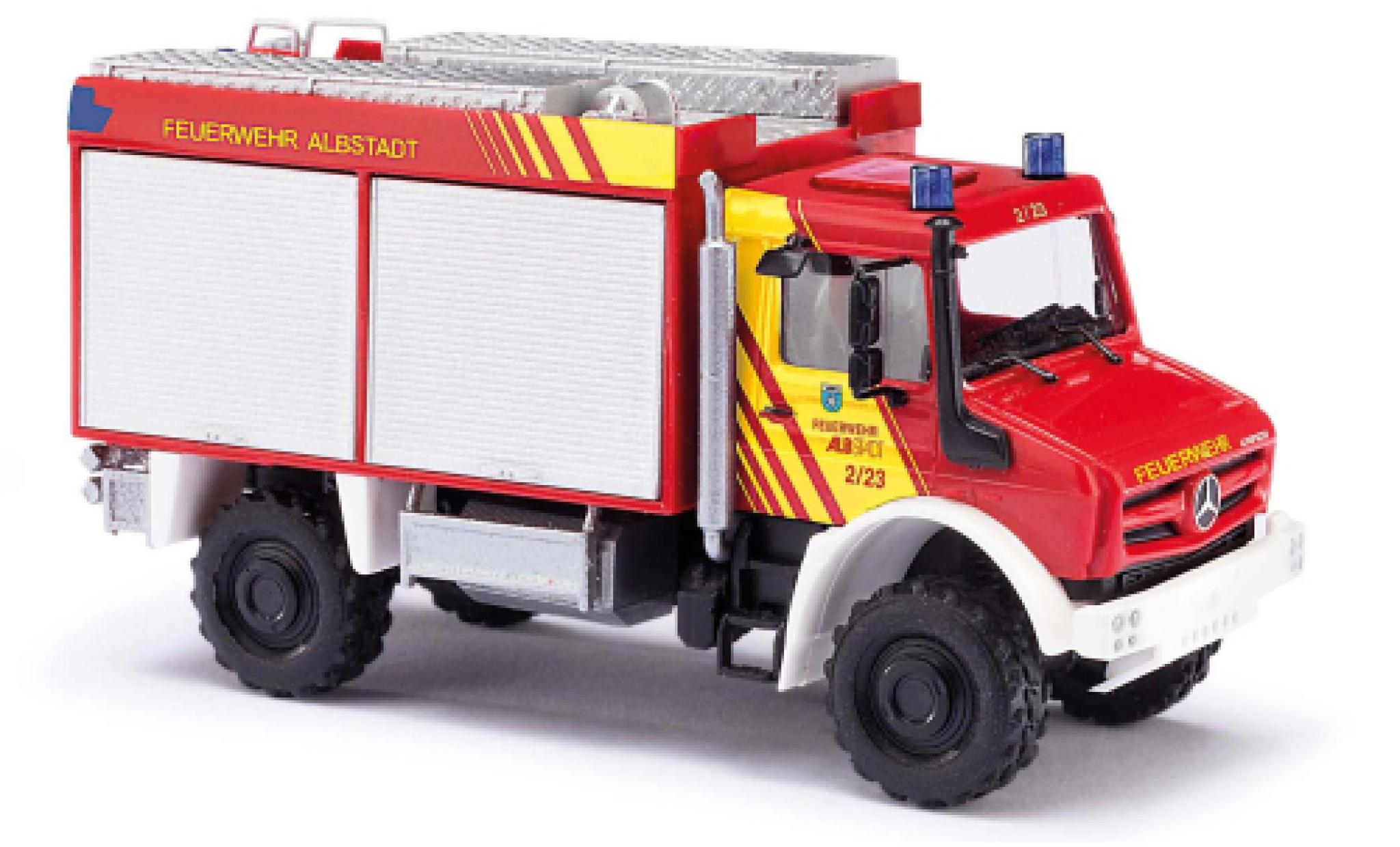 Mercedes Unimog 1/87 Busch U 5023 brandweer Albstadt 2014 modelauto