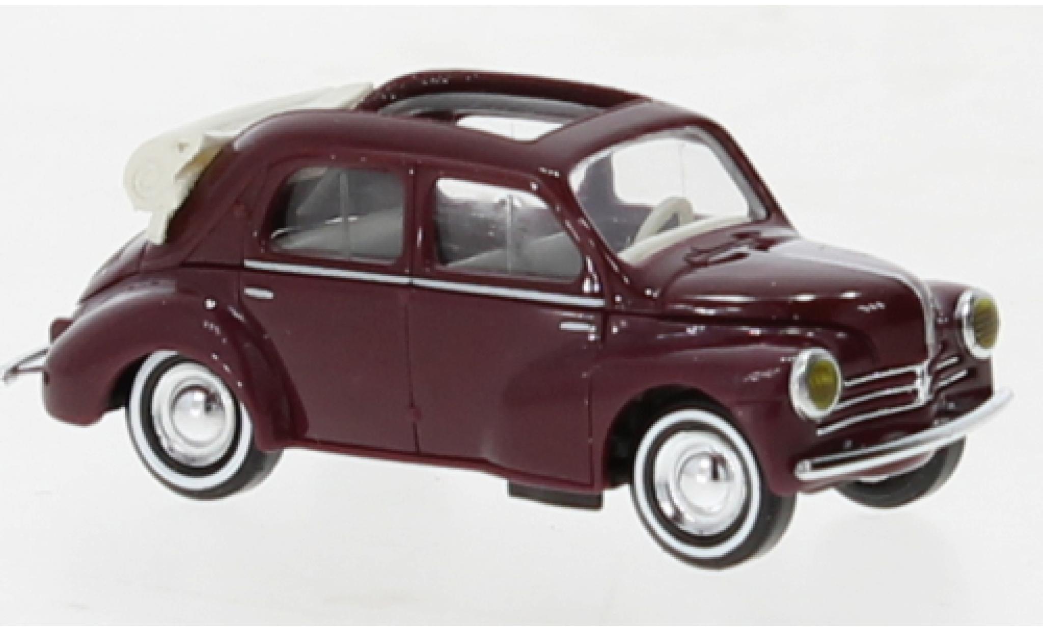 Renault 4CV 1/87 Busch cabriolet rood fonc&eacute; 1954 modelauto