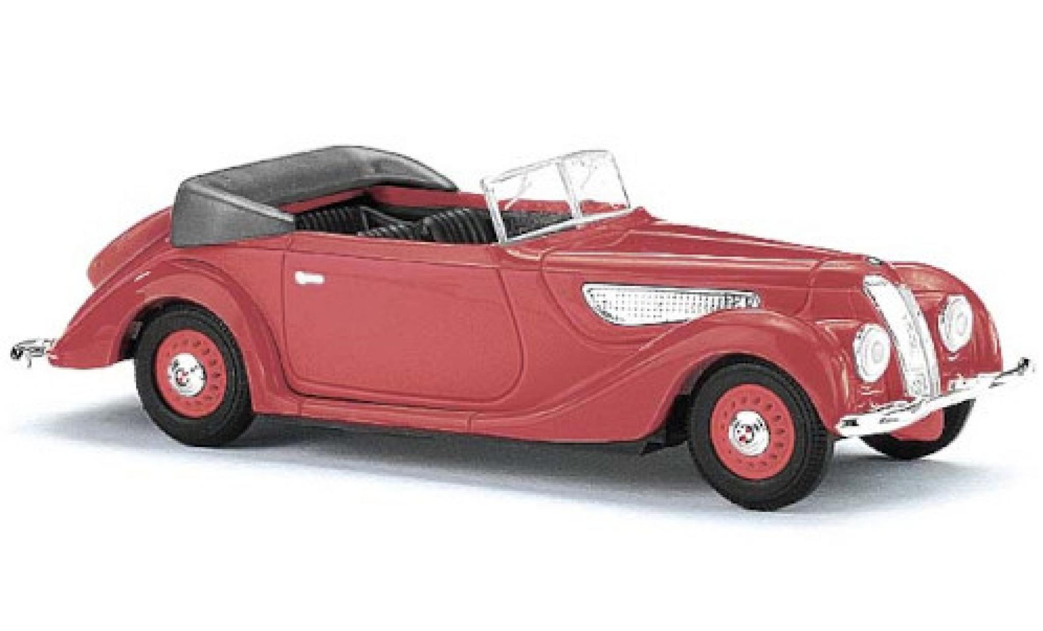 EMW 327 1/87 Busch Cabriolet rood 1952 modelauto