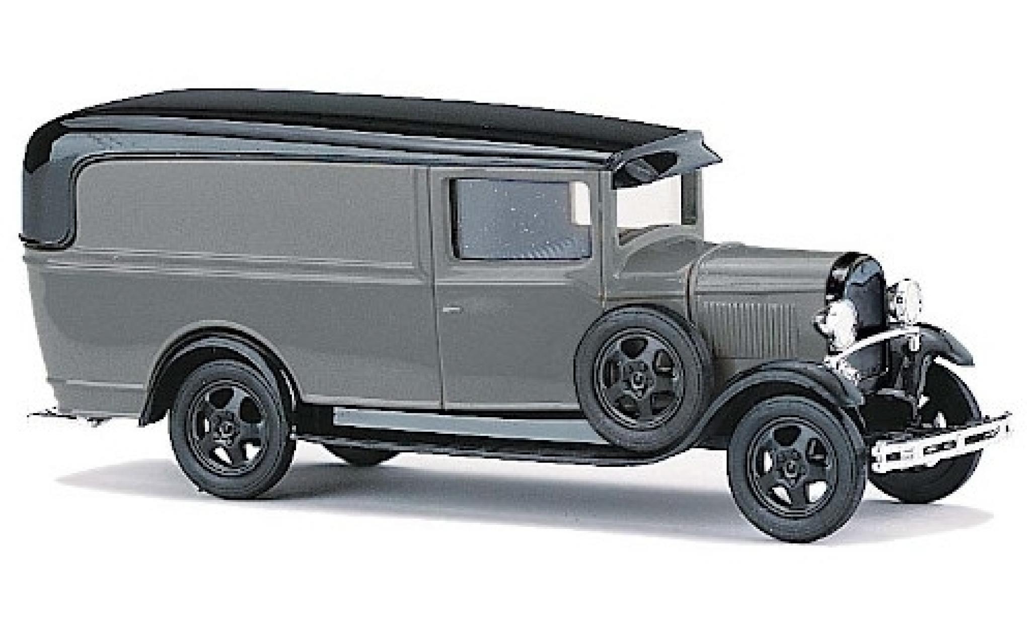 Ford Model A 1/87 Busch A grijs/zwart modelauto