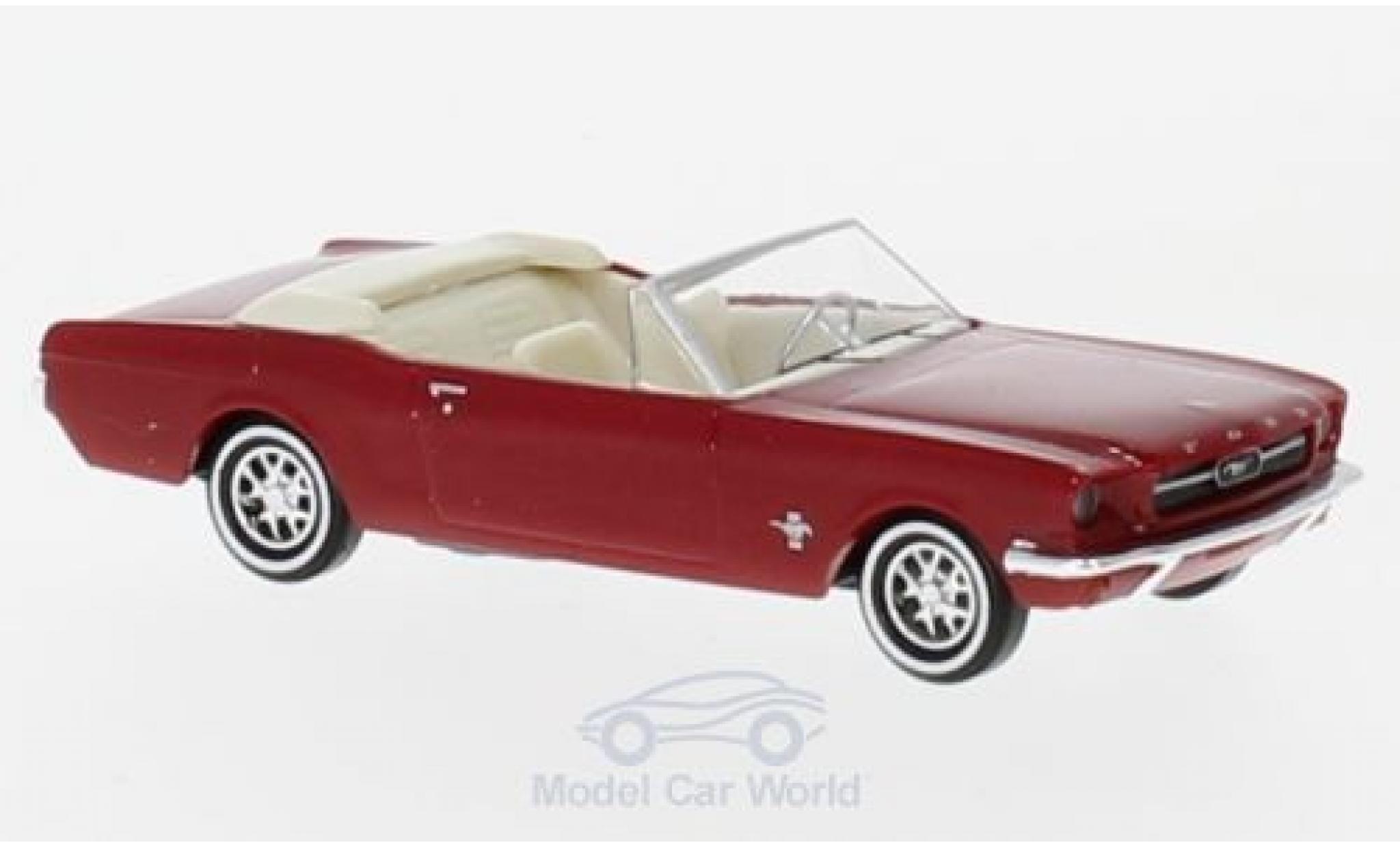 Ford Mustang 1/87 Busch Cabrio metallic rood 1964 modelauto
