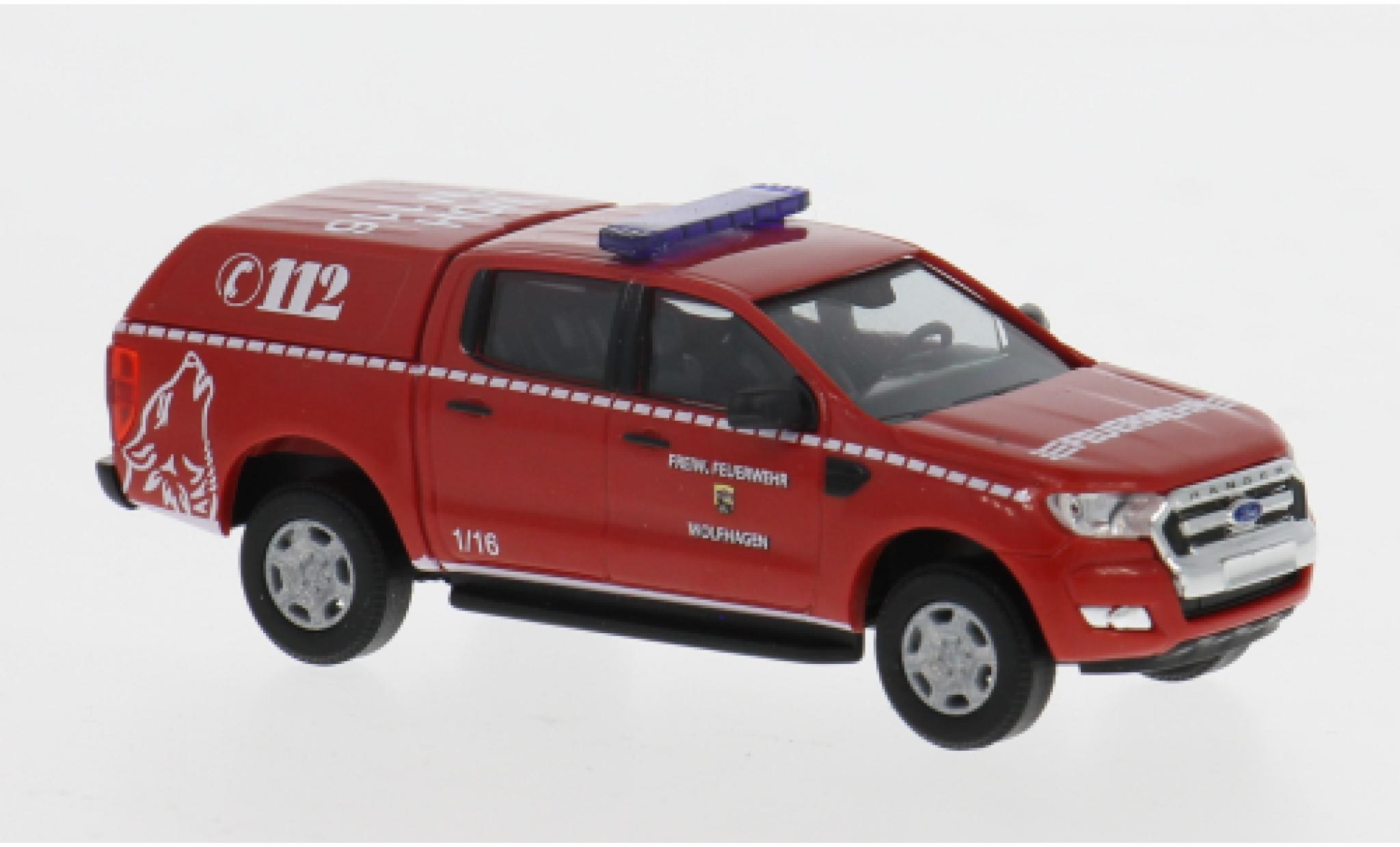 Ford Ranger 1/87 Busch 2016 Brandweer Wolfhagen 1:87 modelauto
