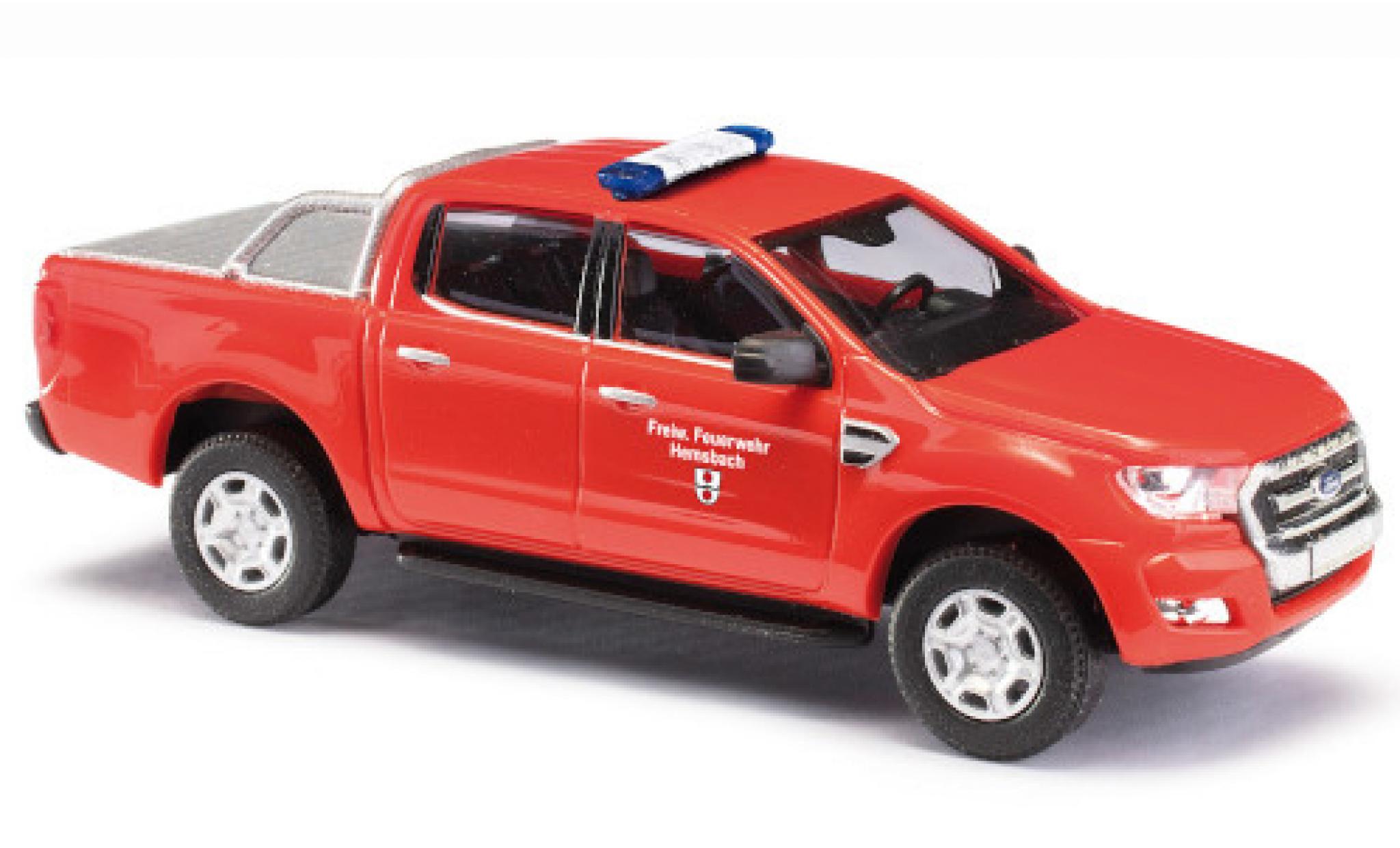 Ford Ranger 1/87 Busch DoKa Brandweer Hemsbach 2016 avec Proodection de surface de chargement modelauto