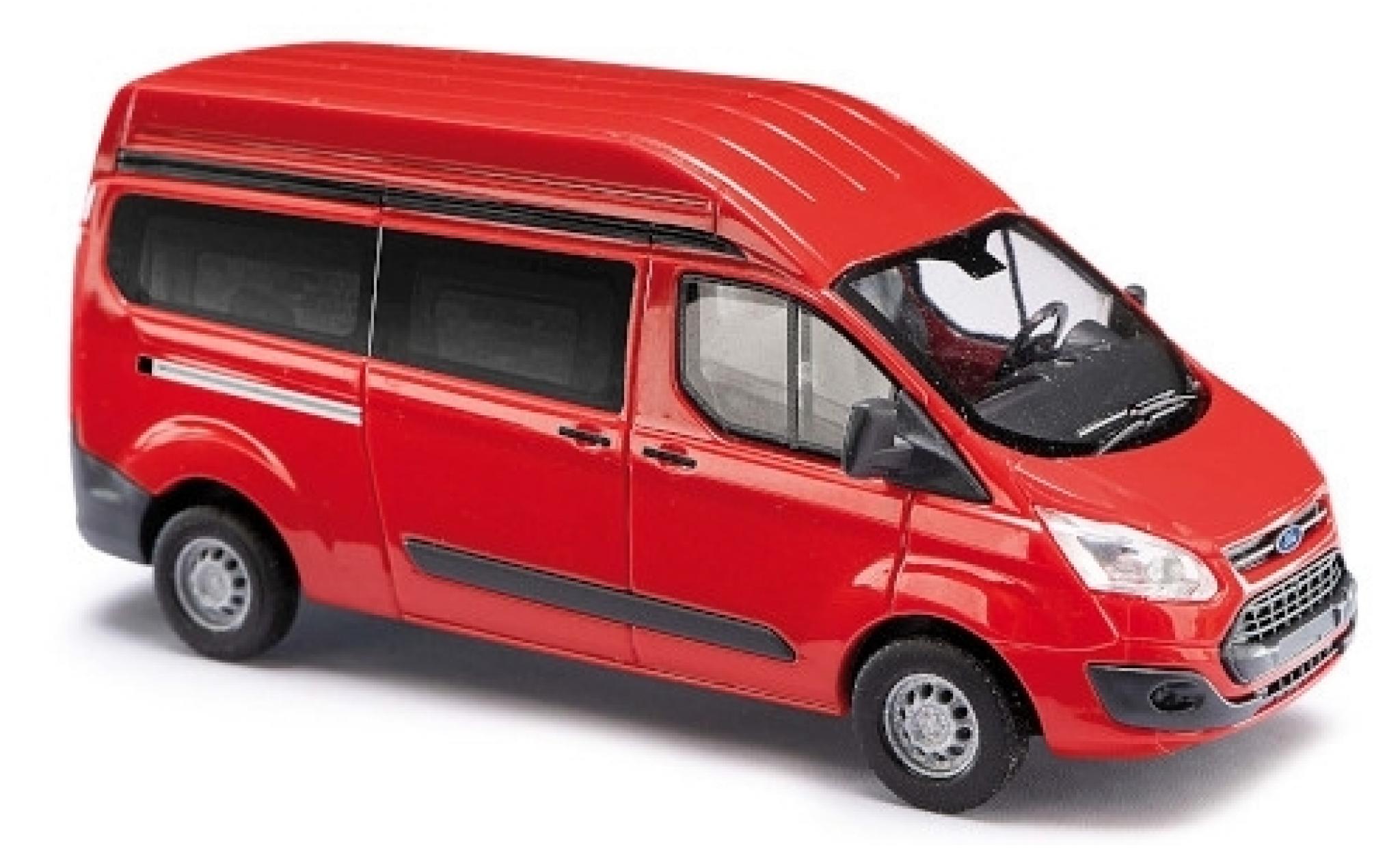 Ford Transit 1/87 Busch Custom Hochdach rood bus modelauto