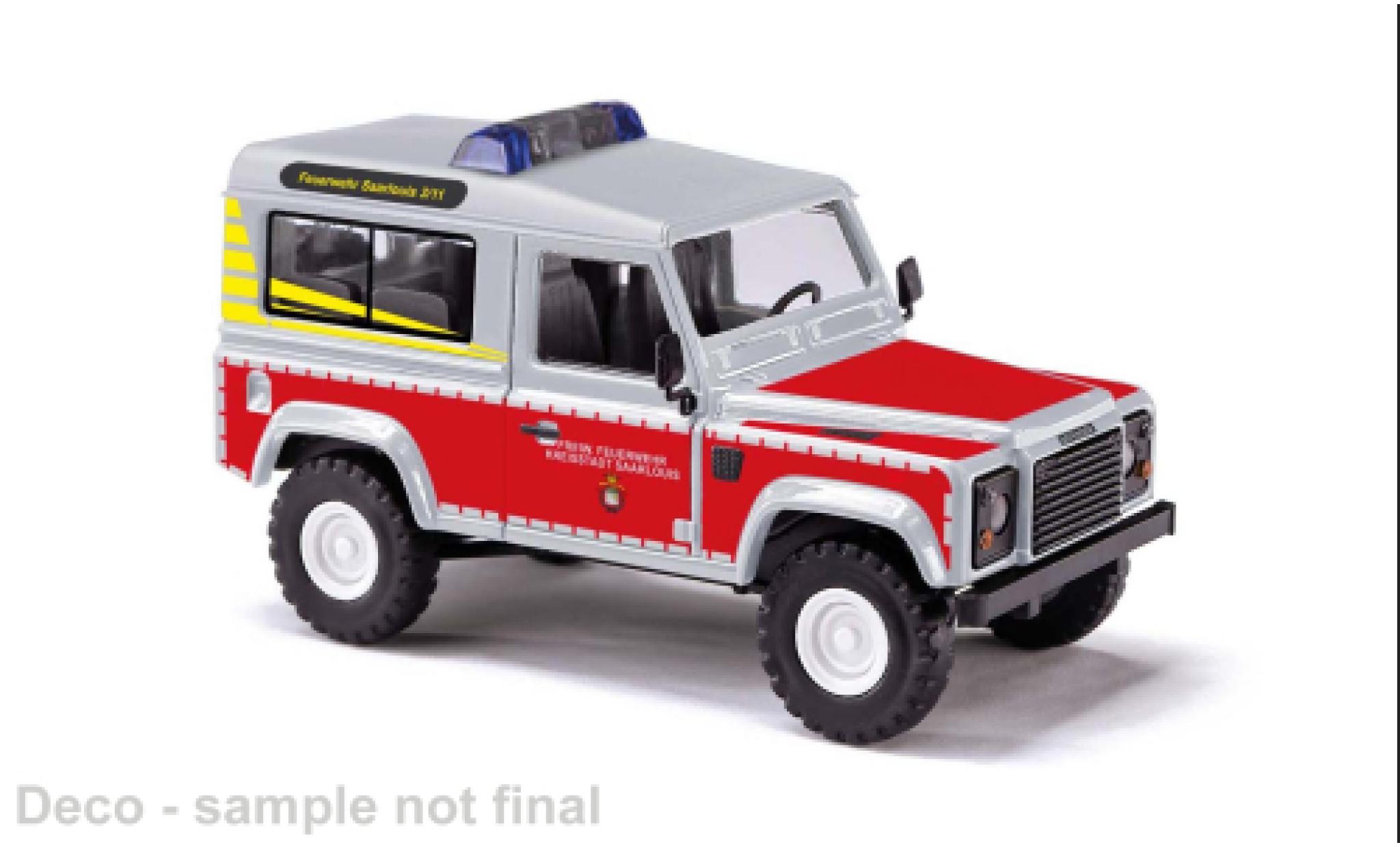 Land Rover Defender 1/87 Busch 90 Brandweer Saarlouis 1983 1:87 modelauto