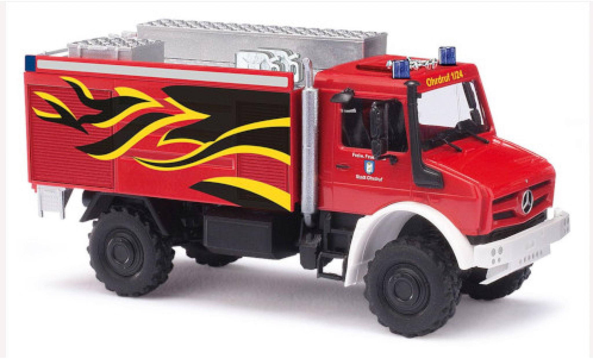 Mercedes Unimog 1/87 Busch U 5023 grijs Brandweer Ohrdruf/Th&uuml;ringen 2014 modelauto