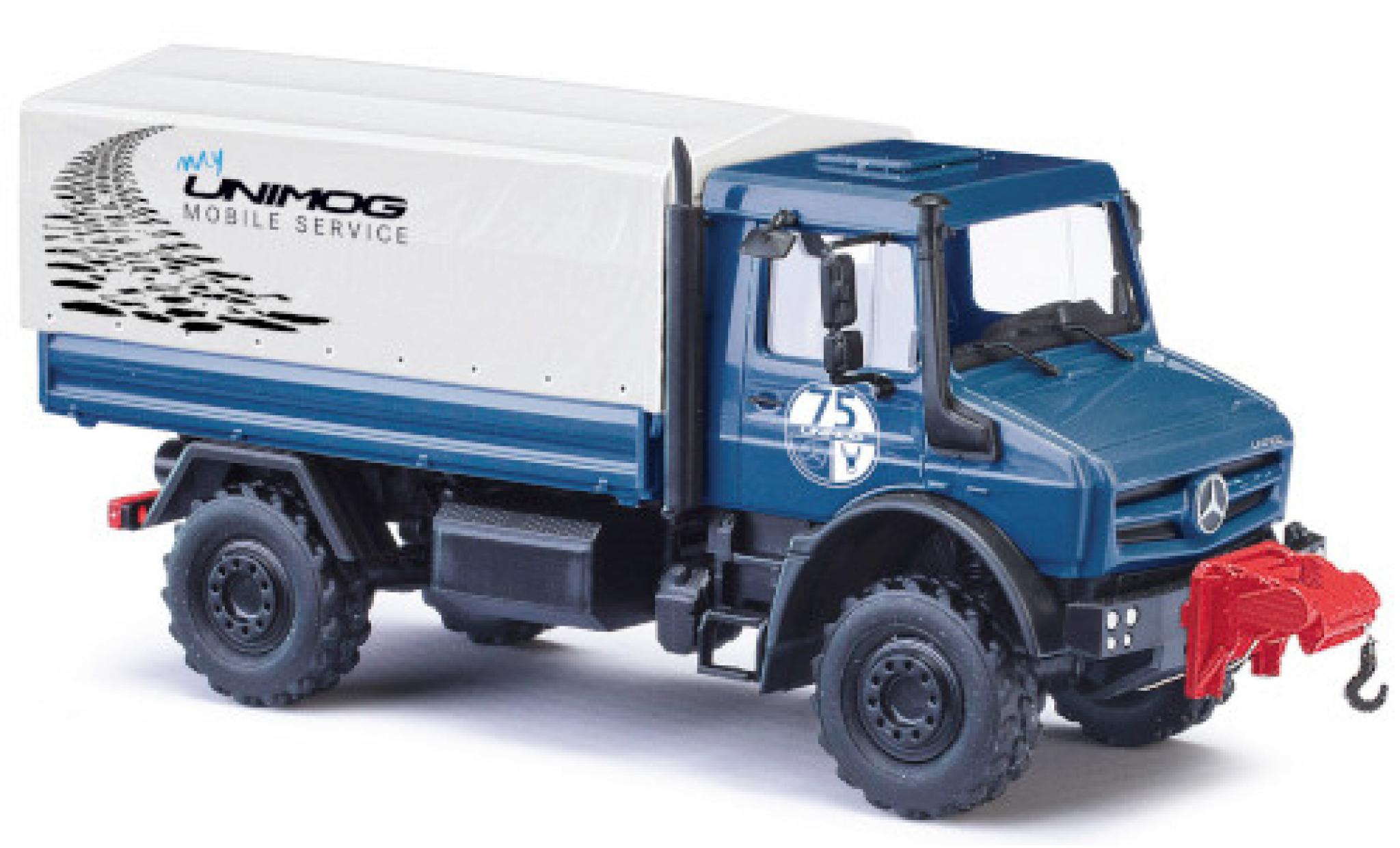 Mercedes Unimog 1/87 Busch U5023 Mobile Service 2014 Mod&egrave;le anniversaire avec Seilwinde modelauto