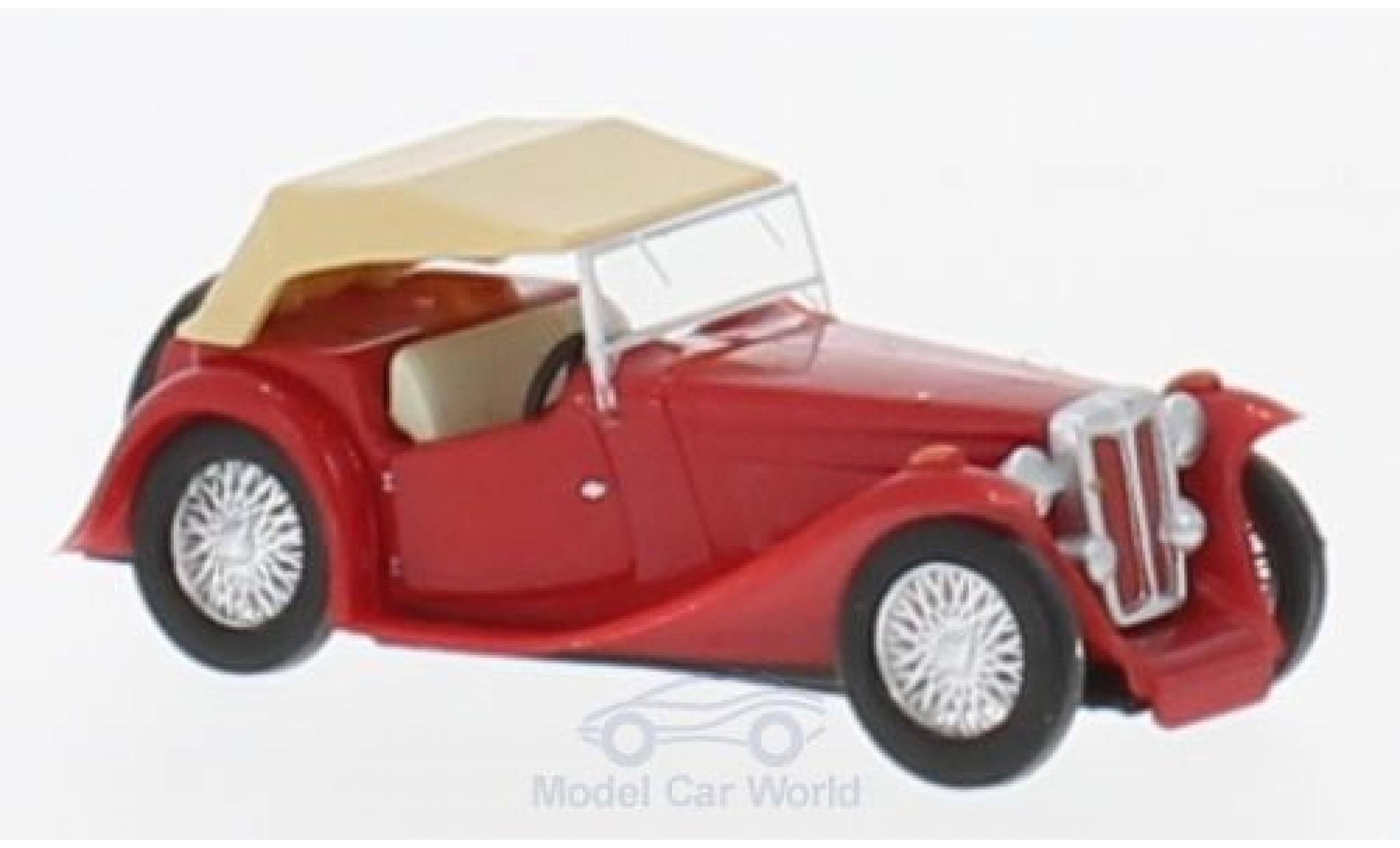 MG Midget 1/87 Busch TC rood 1945 modelauto