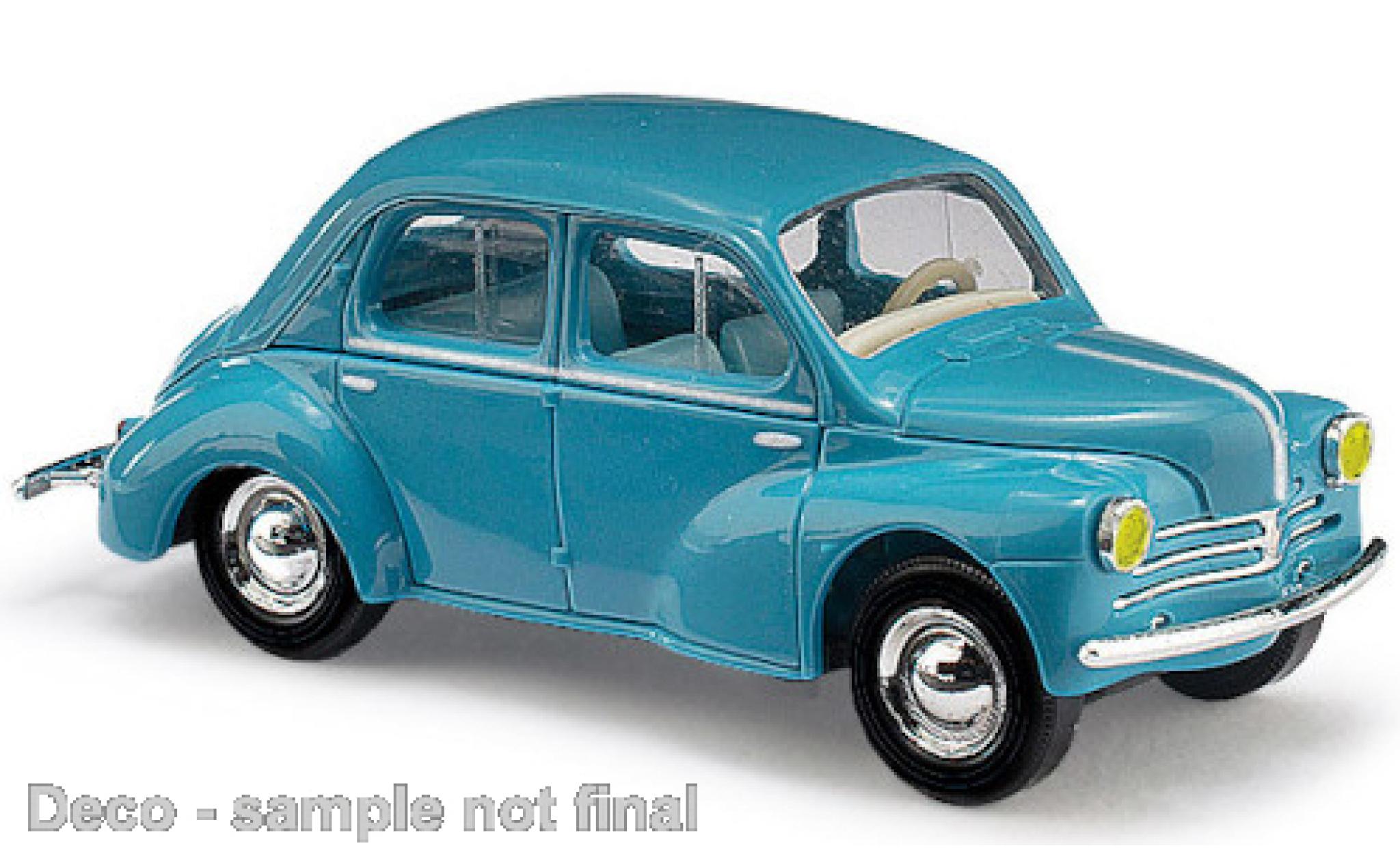 Renault 4 1/87 Busch CV blauw 1958 mit geelen Scheinwerfern modelauto