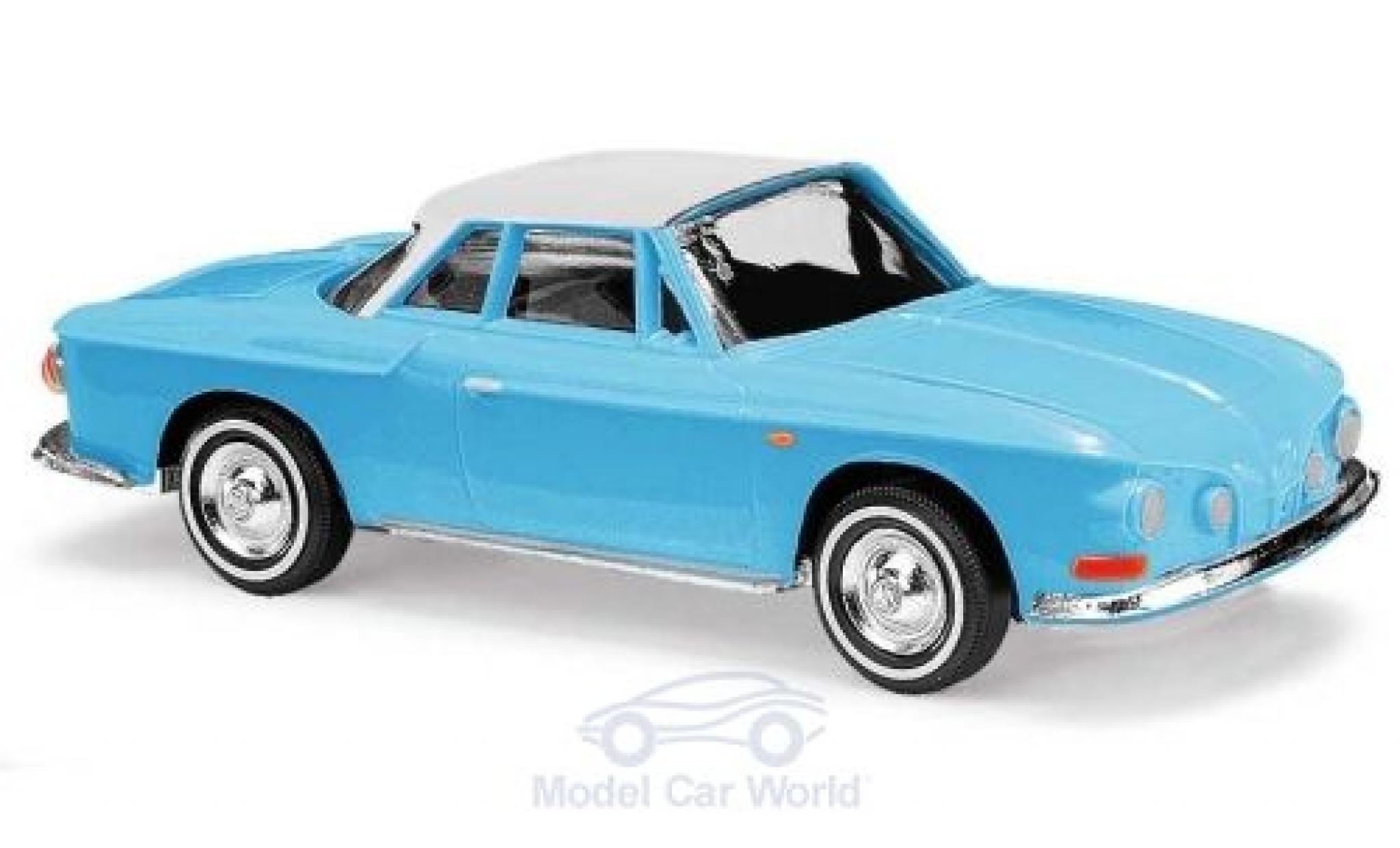 Volkswagen Karmann 1/87 Busch Ghia 1600 blauw/wit 1961 modelauto
