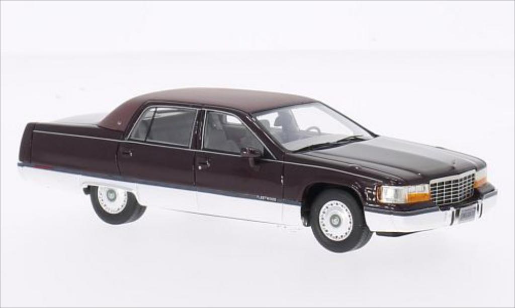 Cadillac Fleetwood Brougham 1/43 Neo Brougham metallic rood 1994 modelauto