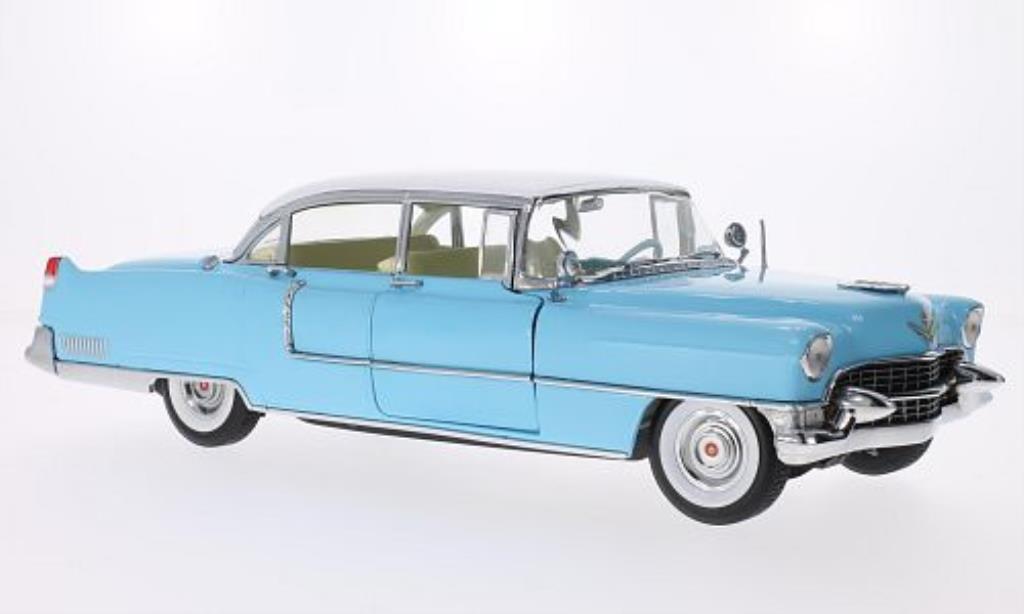 Cadillac Fleetwood 1/18 Greenlight Series 60 Special blauw/wit 1955 modelauto