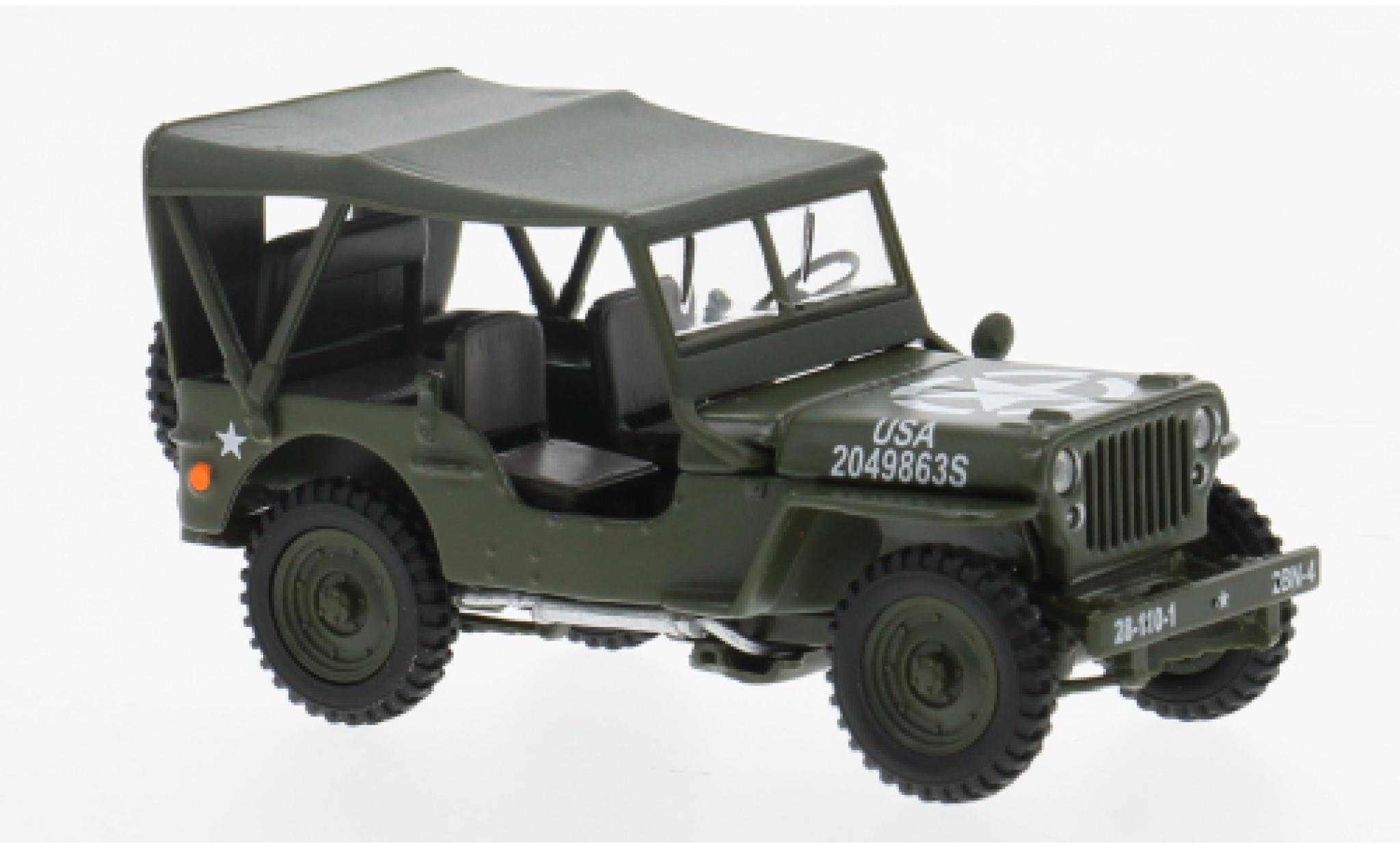 Jeep Willys 1/43 Cararama 4 x 4 W oliv 1:43 modelauto