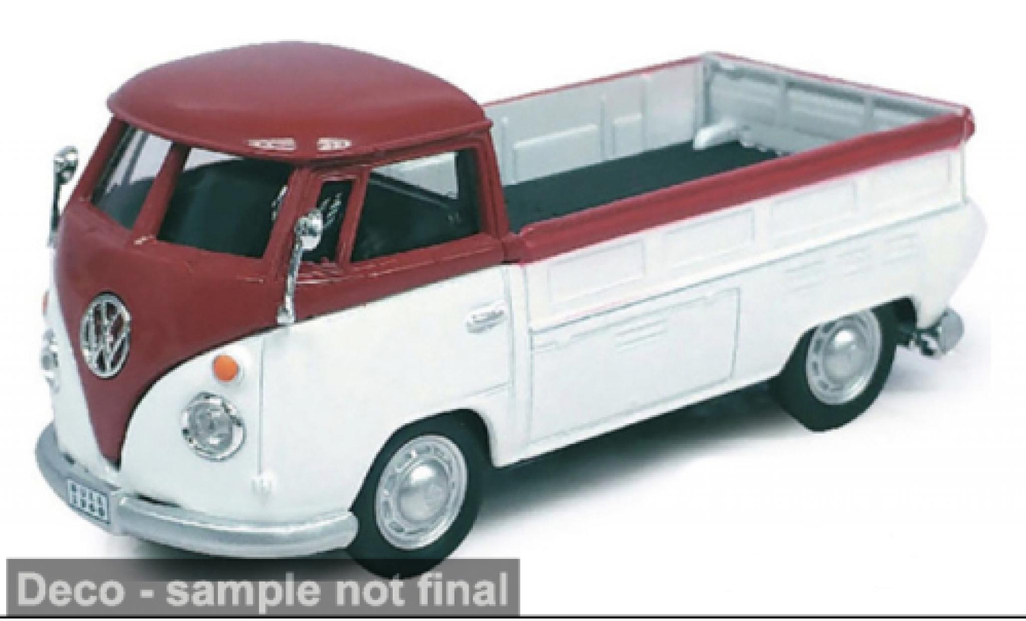 Volkswagen T1 1/43 Cararama Pick Up wit/rood 1:43 modelauto