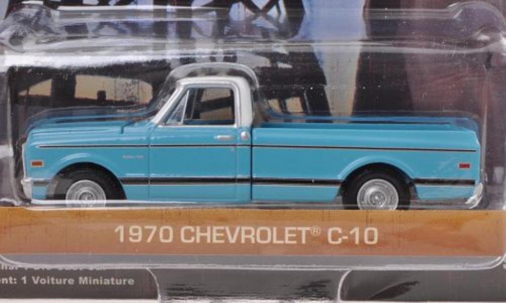 Chevrolet C-10 1/64 Greenlight blauw/wit Dallas - The TV Series 1970 modelauto