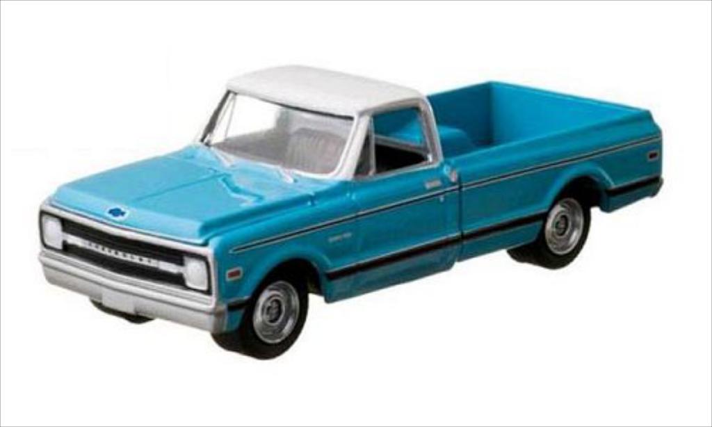 Chevrolet C-10 1/64 Greenlight blauw/wit 1970 modelauto