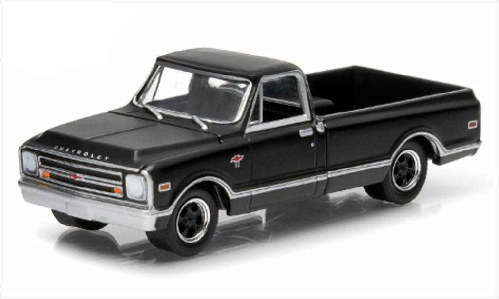 Chevrolet C-10 1/64 Greenlight matt-zwart 1968 modelauto