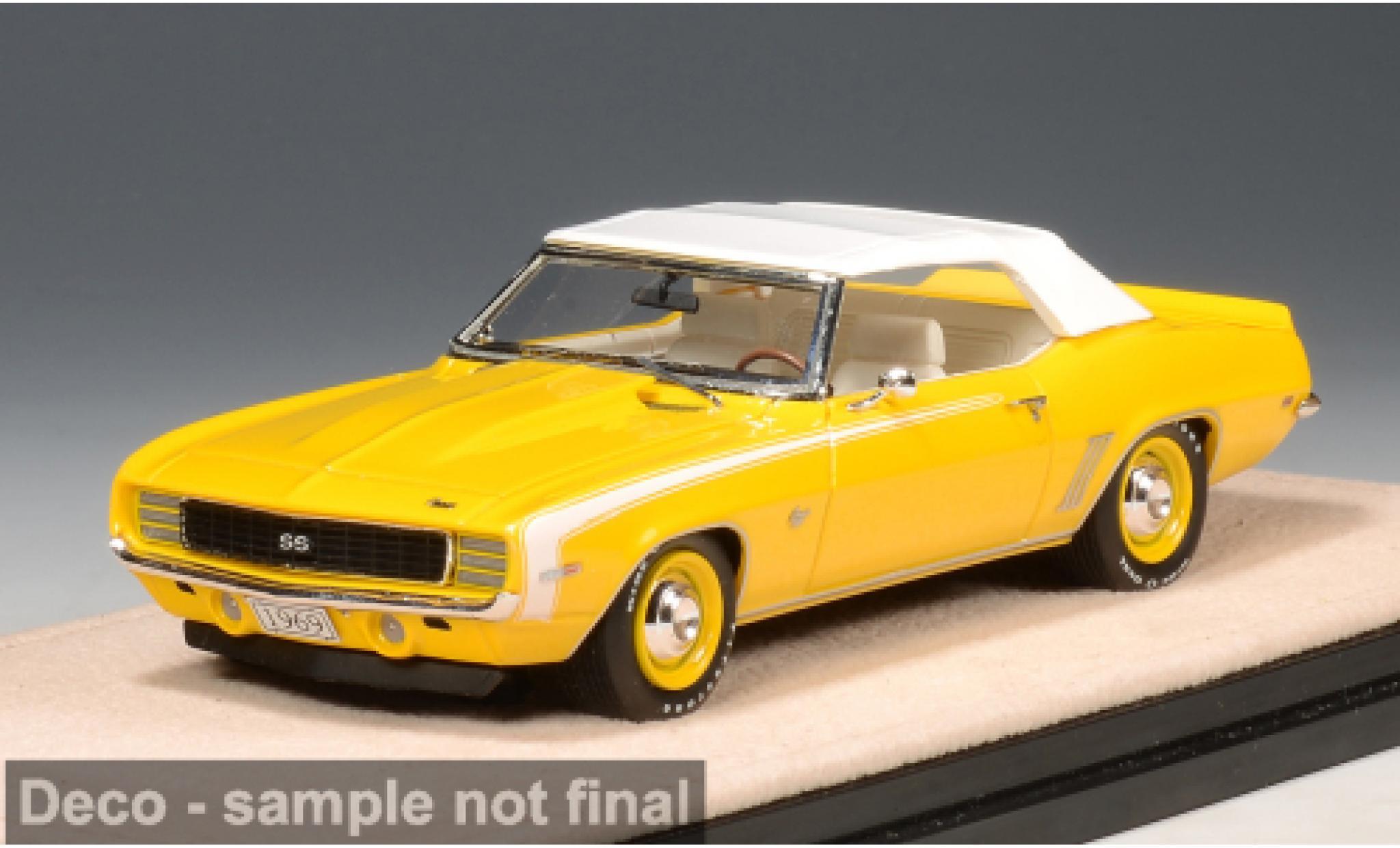 Chevrolet Camaro 1/43 Stamp Models RS/SS geel/wit 1969 1:43 modelauto