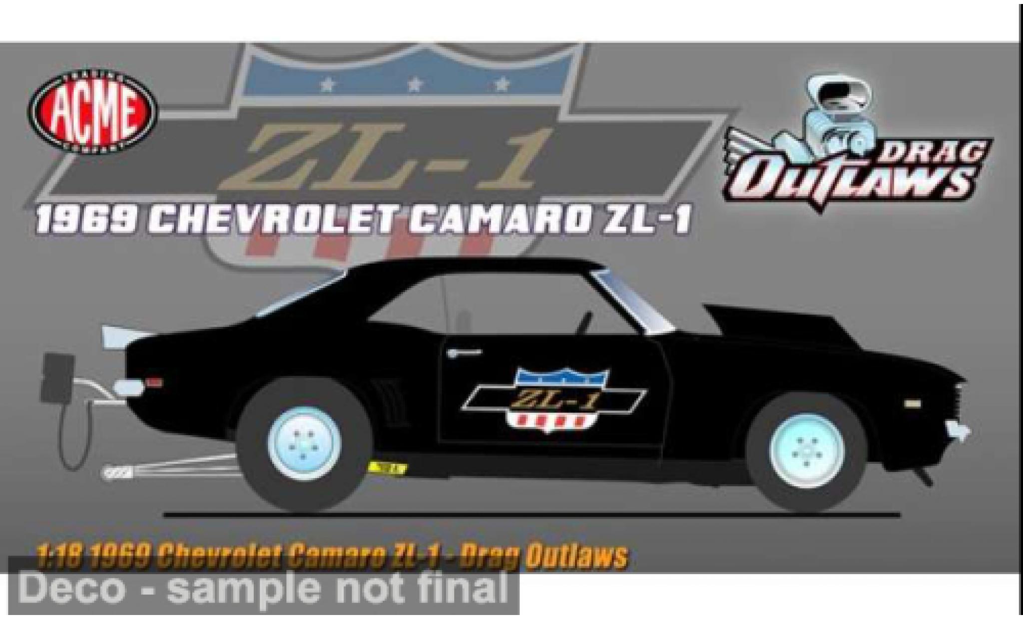 Chevrolet Camaro 1/18 ACME ZL1 1969 Drag Outlaws 1:18 modelauto