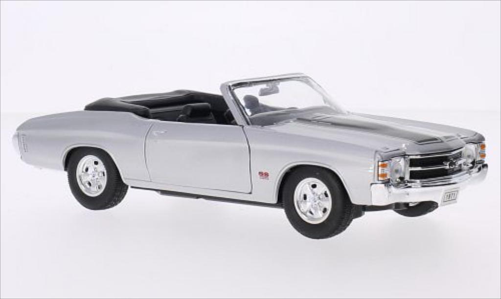 Chevrolet Chevelle 1/24 Welly SS 454 Cabriolet grijs/zwart 1971 modelauto