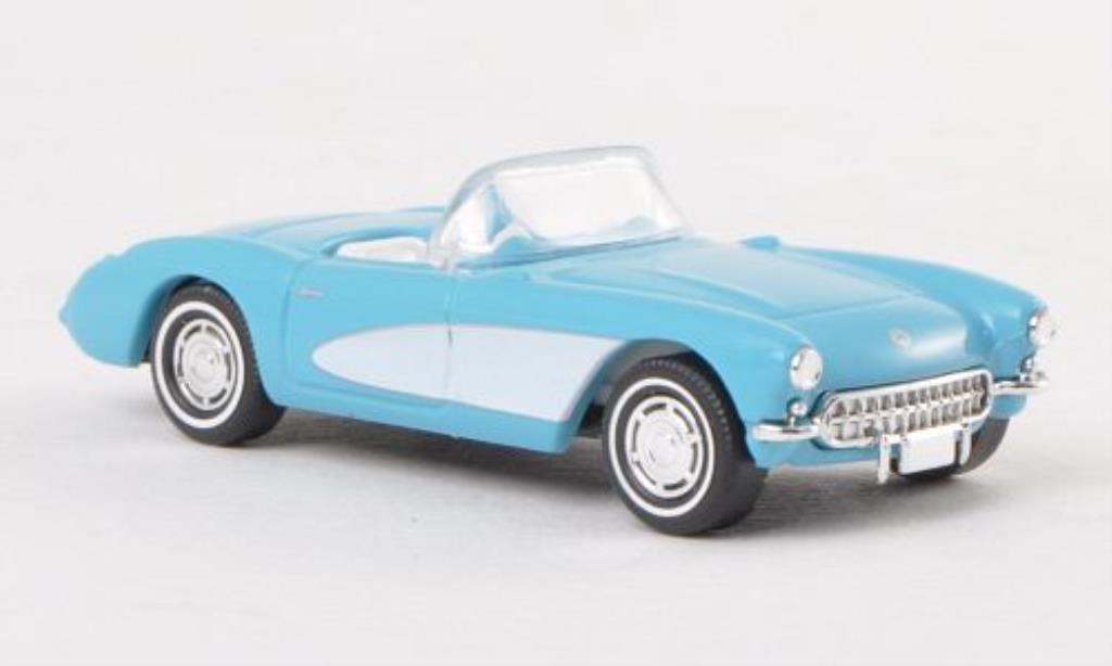Chevrolet Corvette C1 1/87 Busch C1 C1 Cabriolet blauw/wit 1956 modelauto