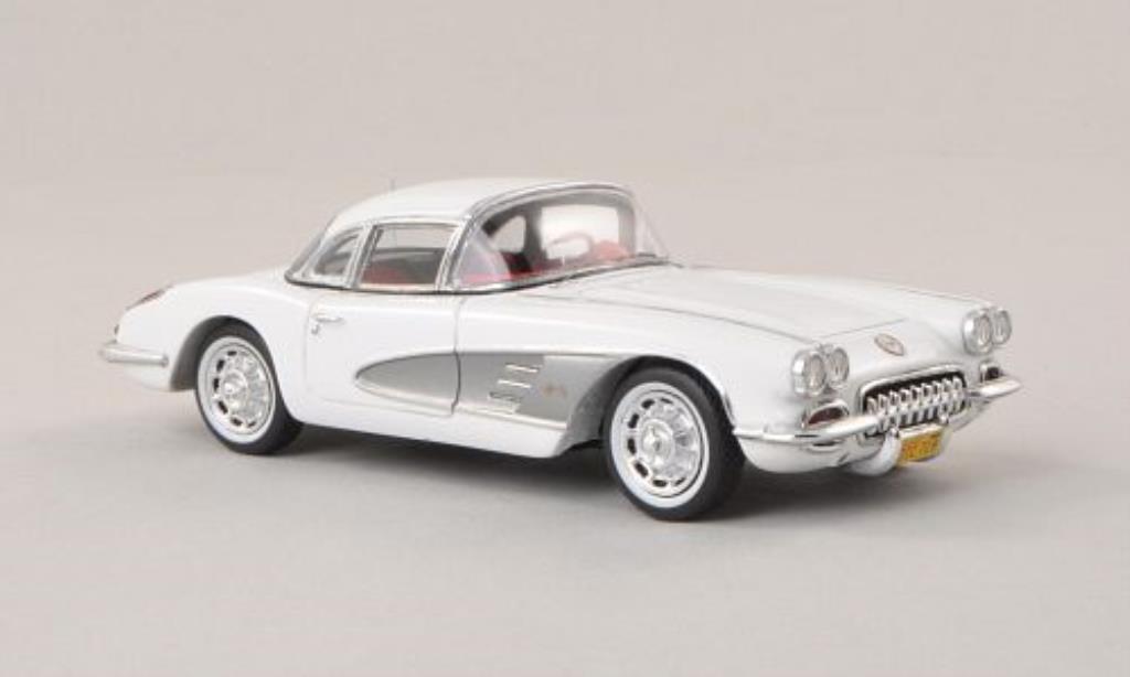 Chevrolet Corvette C1 1/43 Spark C1 (C1) Hardtop wit/grijs 1960 modelauto
