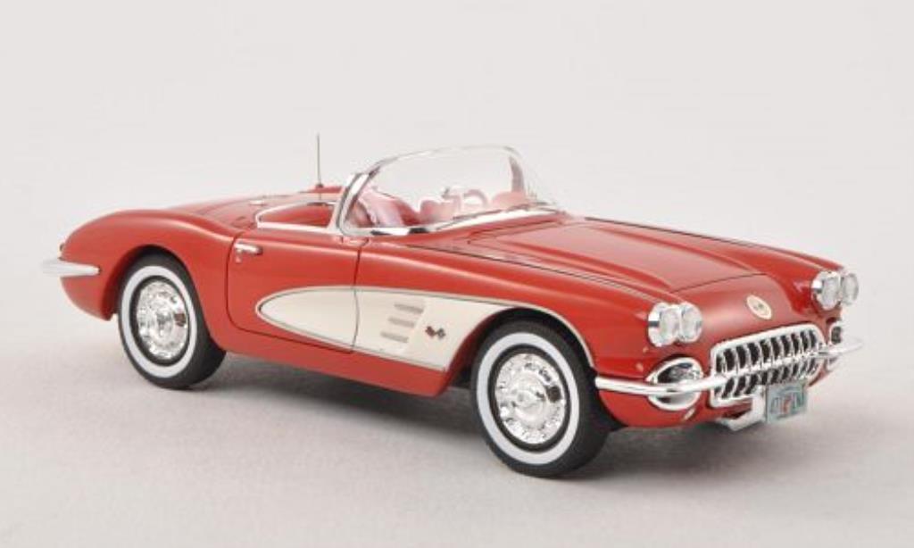 Chevrolet Corvette C1 1/43 Neo C1 (C1) rood/wit 1959 modelauto