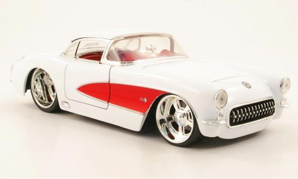 Chevrolet Corvette C1 1/24 Jada Toys C1 (C1) Tuning wit/rood 1957 modelauto