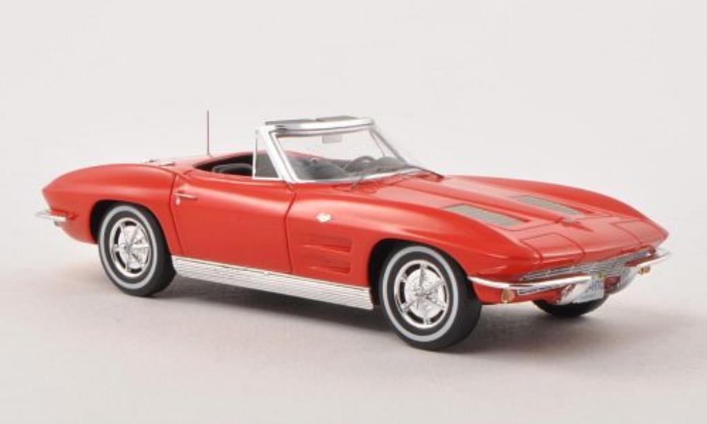 Chevrolet Corvette C2 1/43 Spark C2 Sting Ray Cabriolet rood 1963 modelauto