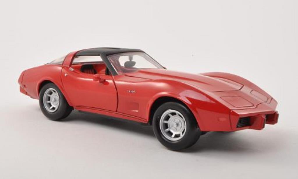 Chevrolet Corvette C3 1/24 Motormax C3 rood/matt-zwart 1979 modelauto