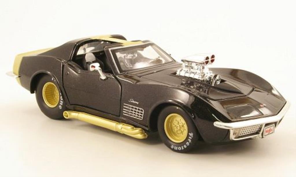 Chevrolet Corvette C3 1/24 Maisto C3 zwart/gold 1970 modelauto