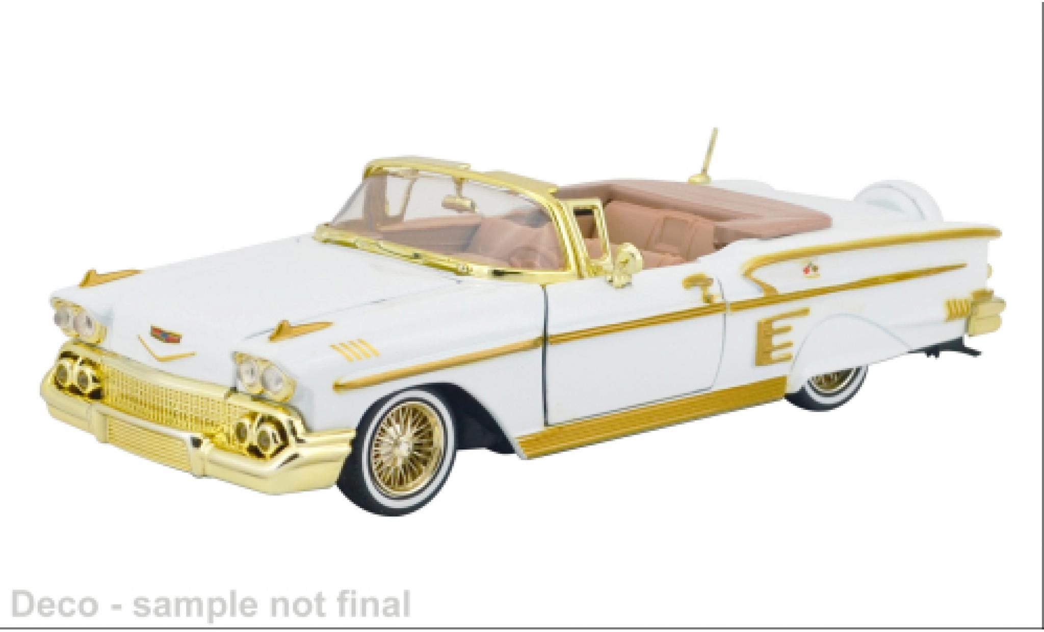 Chevrolet Impala 1/24 Motormax wit/gold 1958 1:24 modelauto