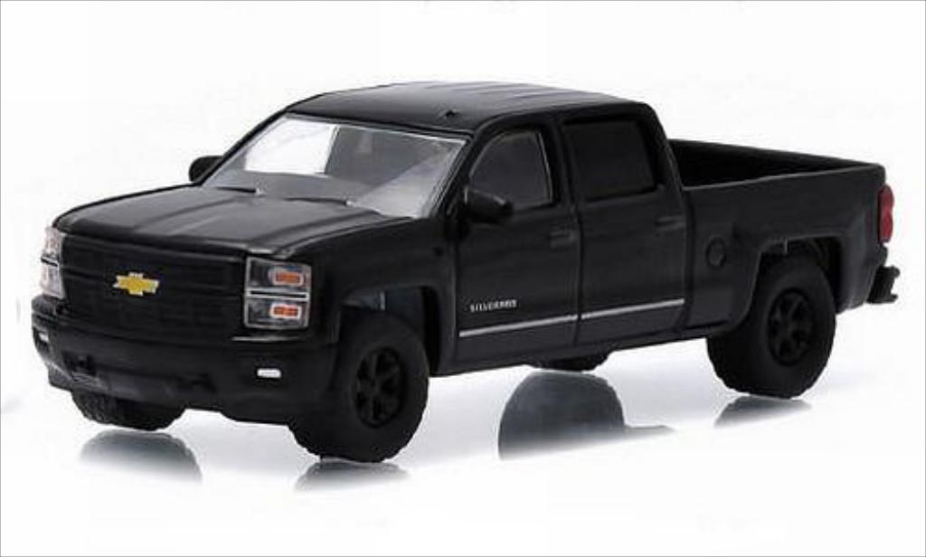 Chevrolet Silverado 1/64 Greenlight 1500 zwart 2015 modelauto