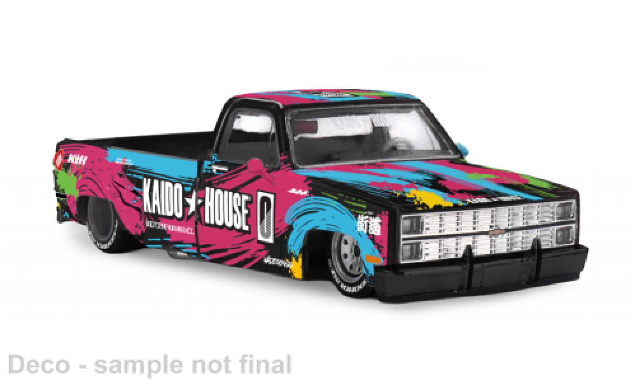 Chevrolet Silverado 1/64 Mini GT Dually Kaido Splash V1 zwart/Dekor 1980 1:64 modelauto