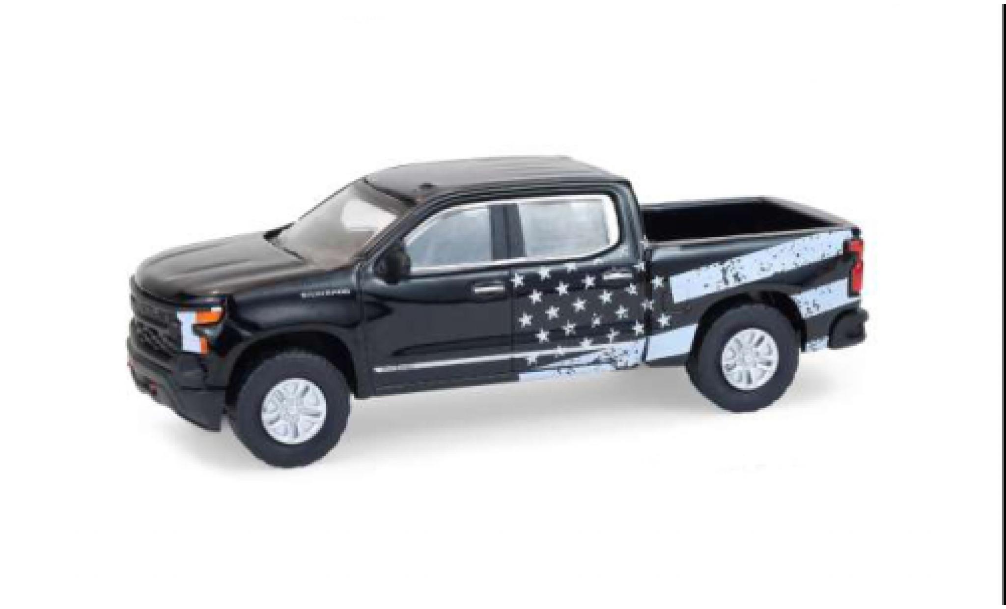 Chevrolet Silverado 1/64 Greenlight blauw/blauw 2023 1:64 modelauto