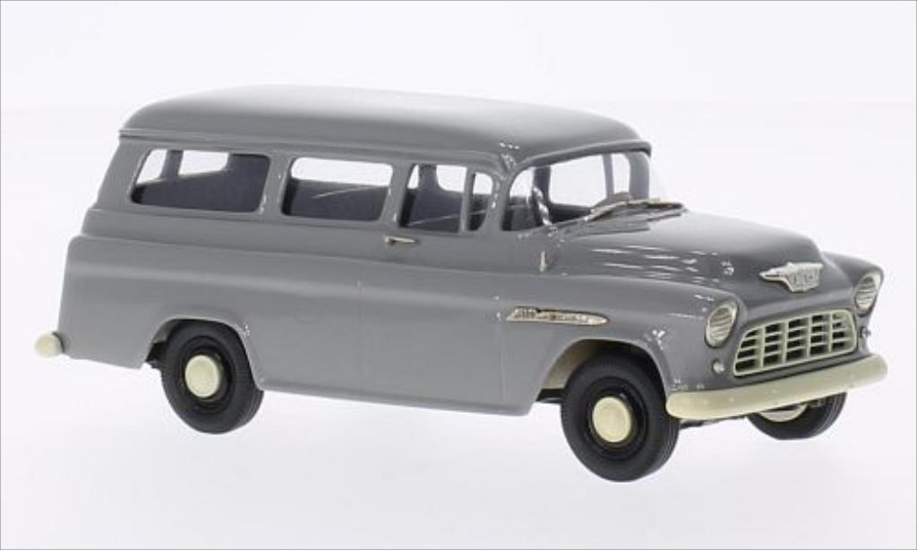 Chevrolet Suburban 1/43 Brooklin Carryall grijs 1955 modelauto