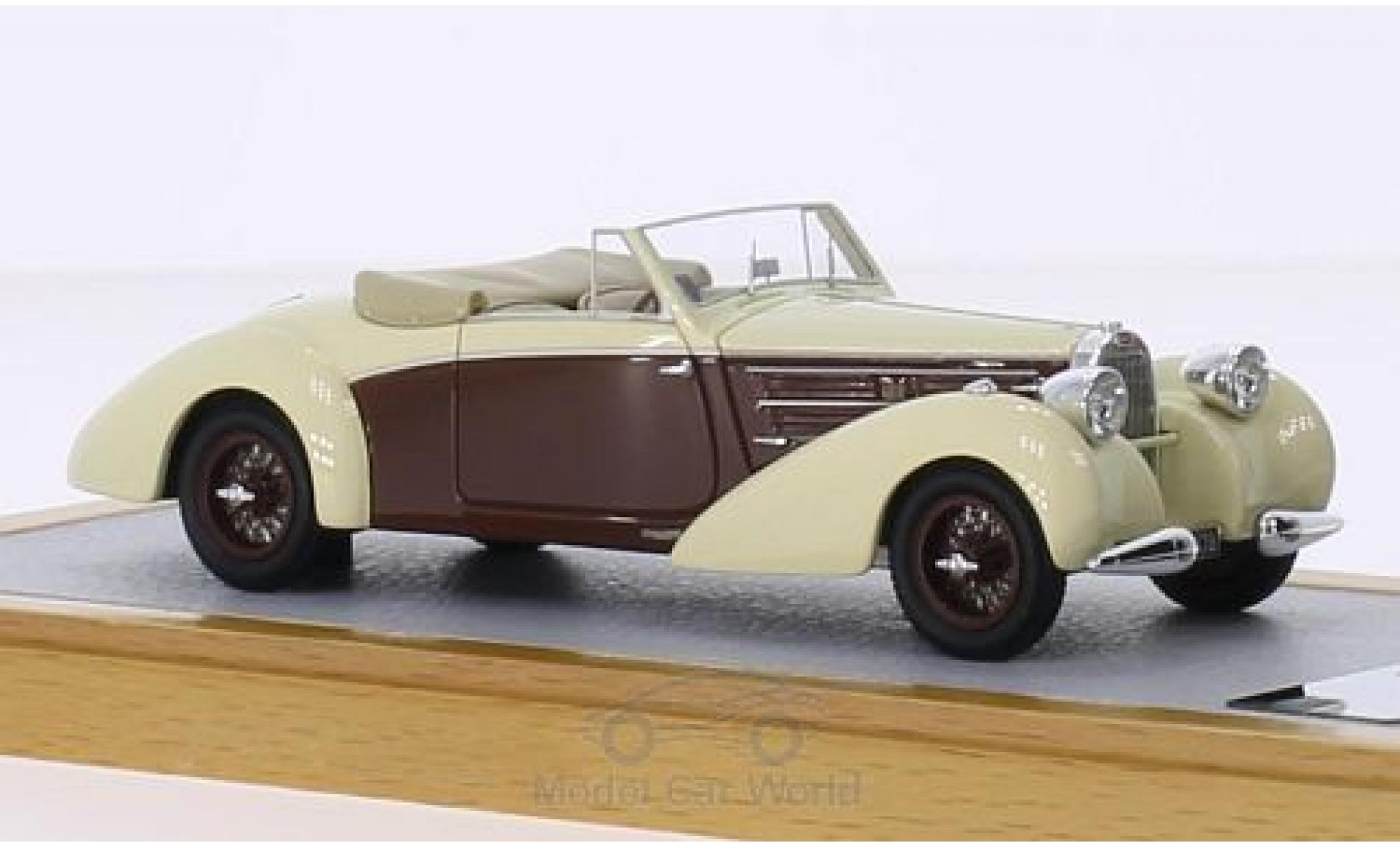 Bugatti 57 S 1/43 Chromes Type C Aravis Letourner & Marchand beige/bruin RHD 1939 sn732 Maurice Chevalier modelauto
