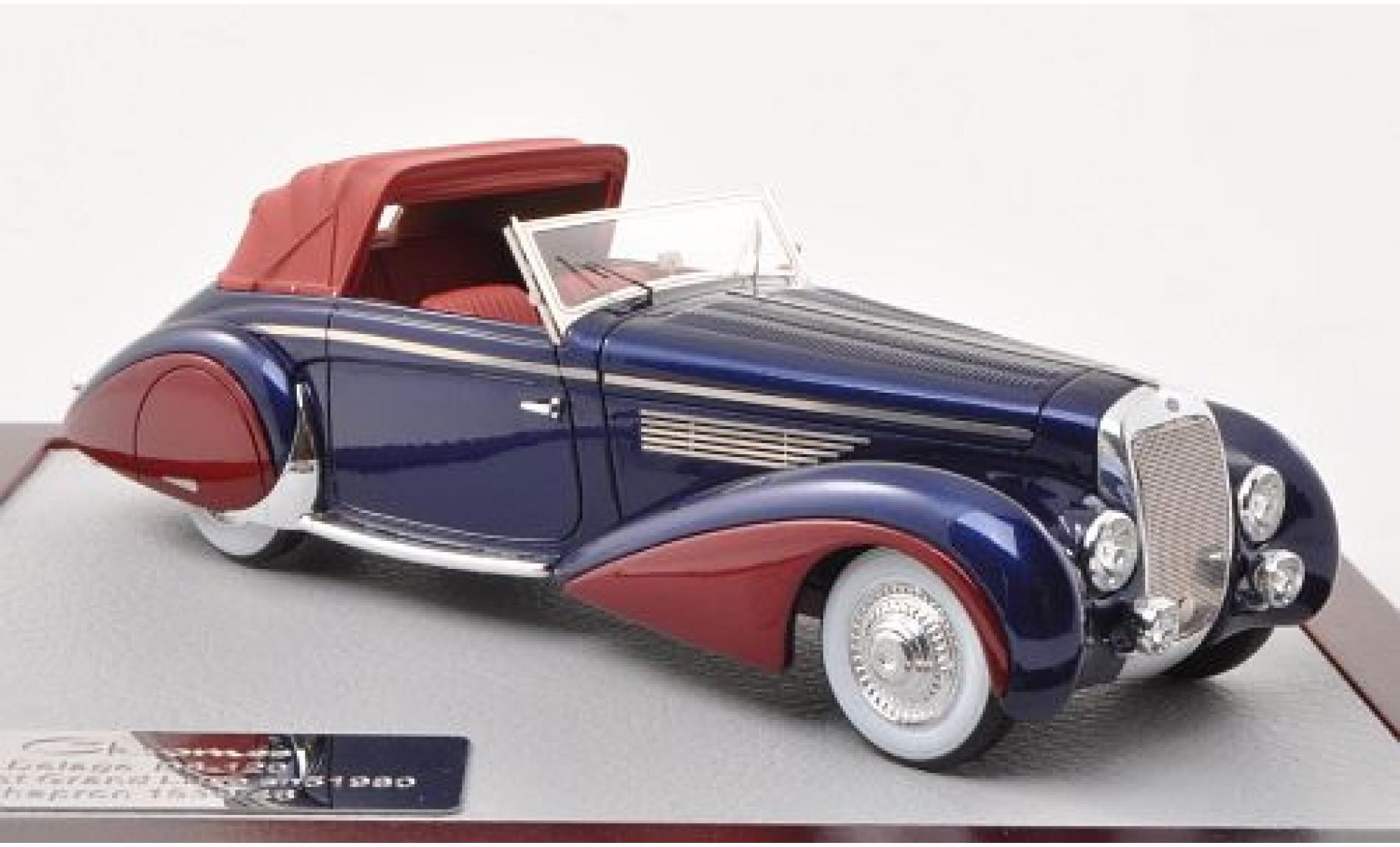 Delage D8-120 1/43 Chromes Cabriolet Grand Luxe Chapron metallic blauw/metallic rood 1946 modelauto