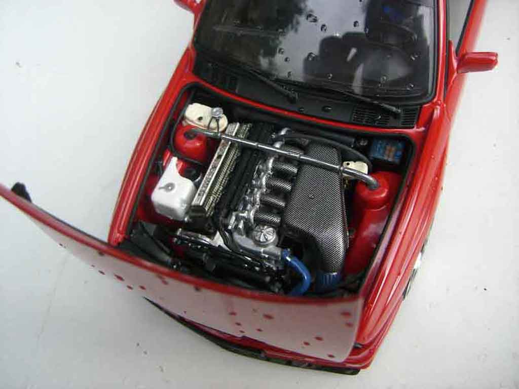 Bmw M3 coupe jantes BBS E30 rood pneux taille basse 1/18 Autoart