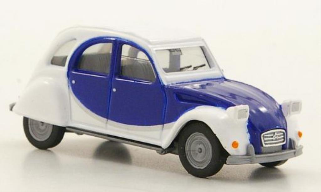 Citroen 2CV 1/87 Herpa Charleston wit/blauw modelauto