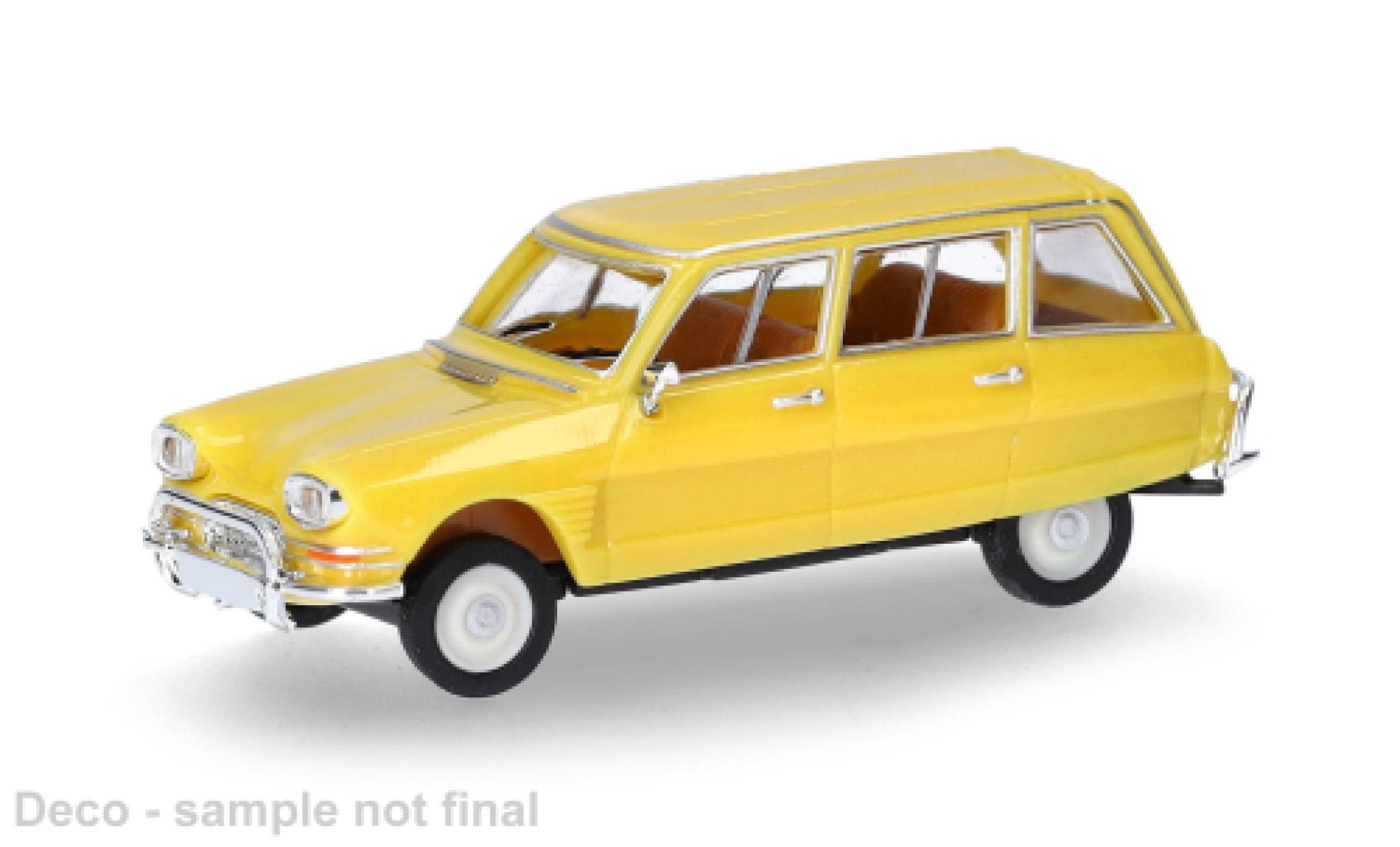 Citroen Ami 6 1/87 Herpa Stationwagen geel 1:87 modelauto