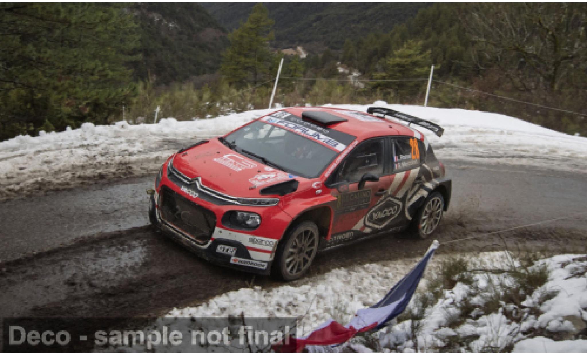 Citroen C3 1/43 IXO Rally2 Rallye Monte Carlo 2026 #20 L.Rossel/G.Mercoiret 1:43 modelauto
