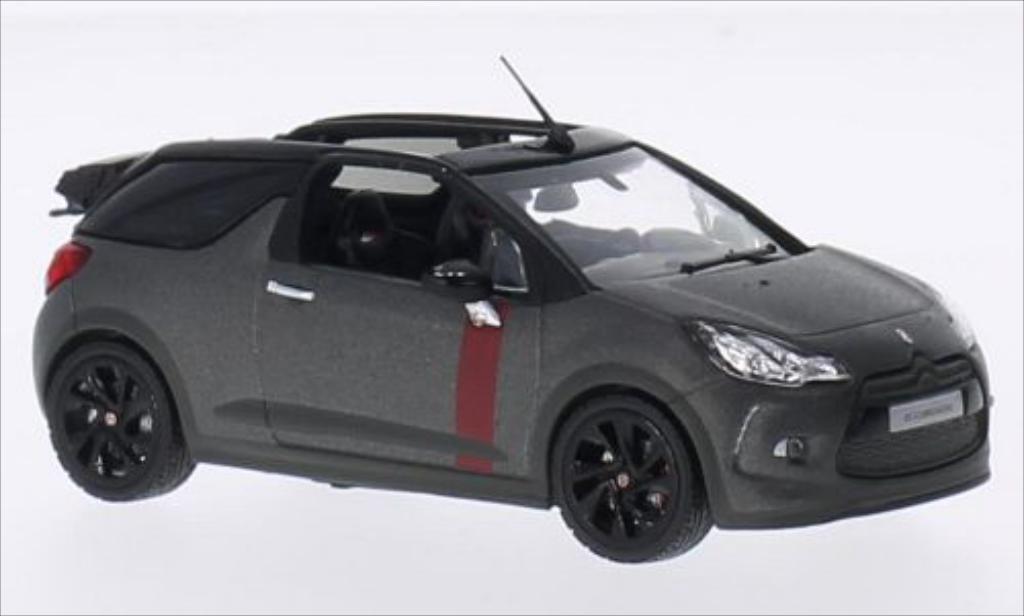 DS Automobiles DS3 1/43 Norev Cabrio Racing matt-grijs 2014 modelauto