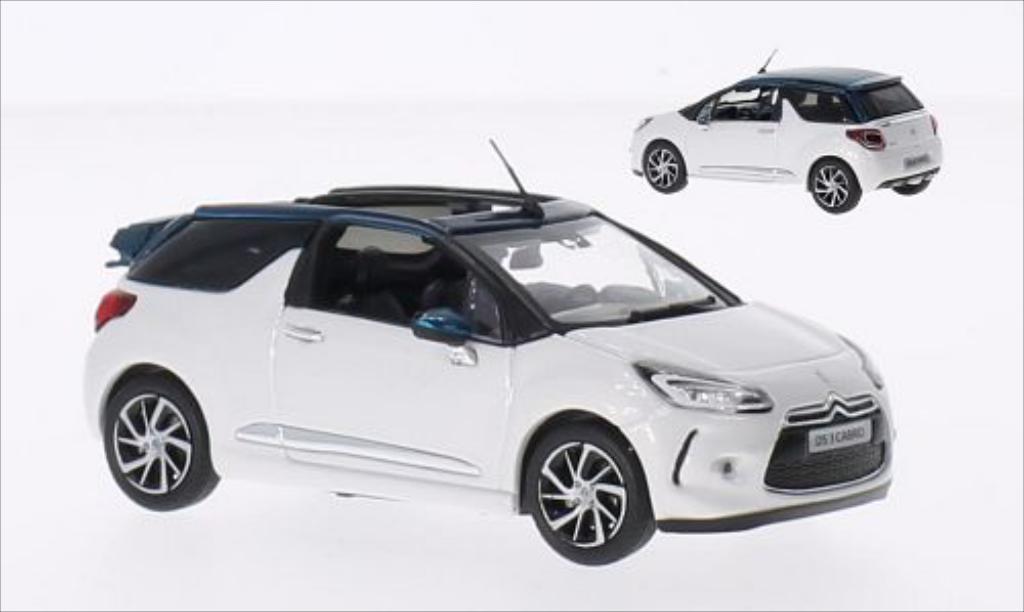 DS Automobiles DS3 1/43 Norev Cabrio wit/metallic grun 2015 modelauto