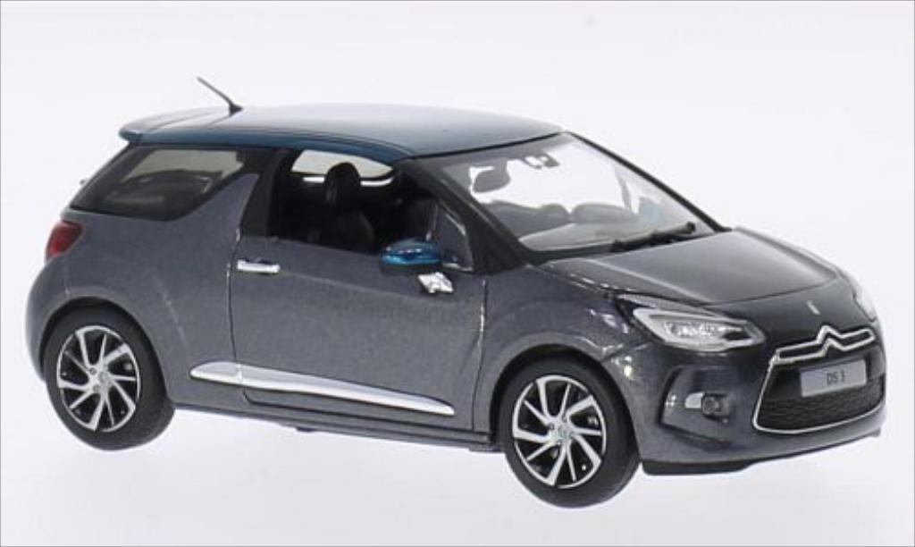 DS Automobiles DS3 1/43 Norev metallic grijs/metallic grun 2015 modelauto