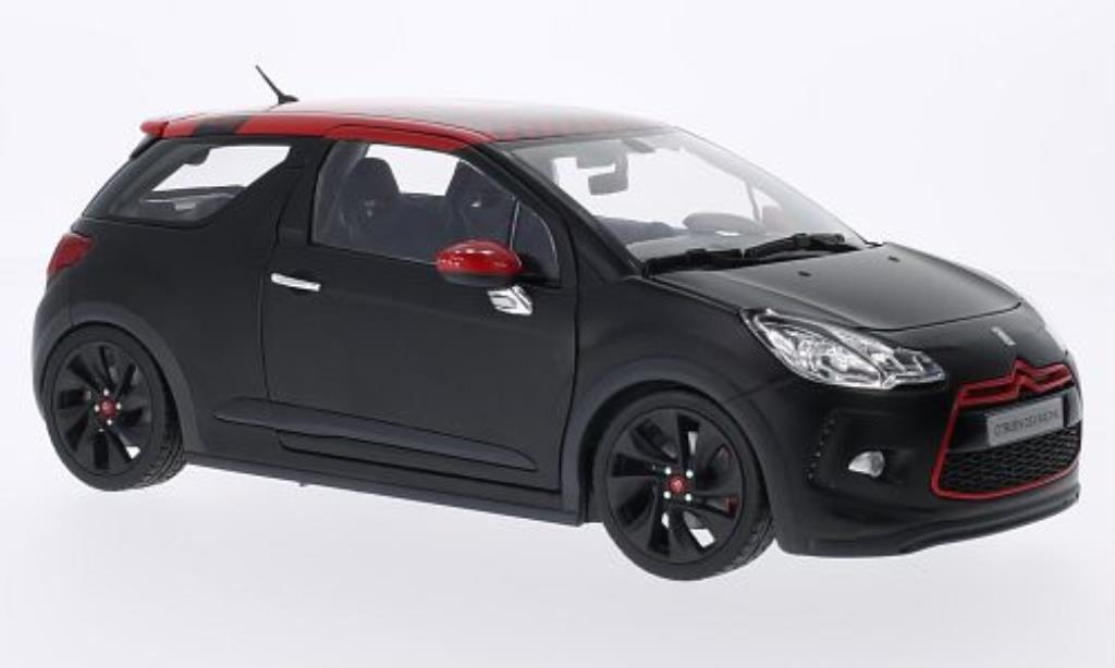 DS Automobiles DS3 Racing 1/18 Norev Racing S.Loeb matt-zwart mit roodem Dach 2012 modelauto